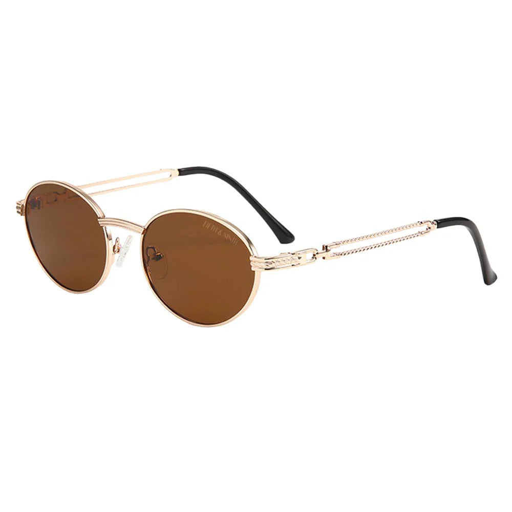 NEW FIFTH & NINTH women\'s blake polarized sunglasses in brown/gold Blake | Oval Polarized Sunglasses | Fifth & Ninth – Fifth  main image 4