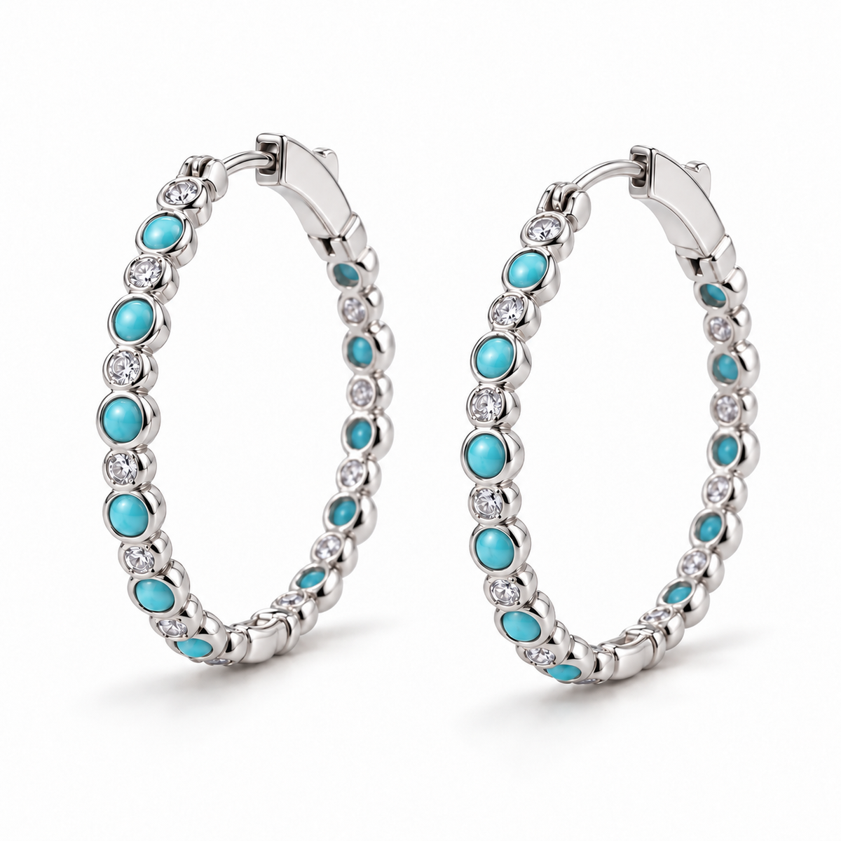 Bryn Turquoise Hoop - Small