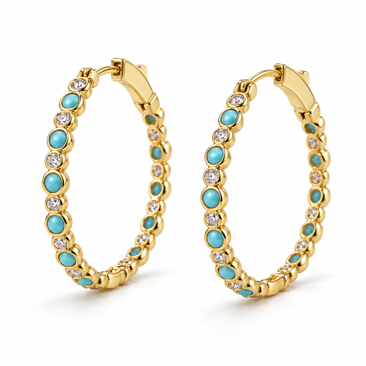 Bryn Turquoise Hoop - Small