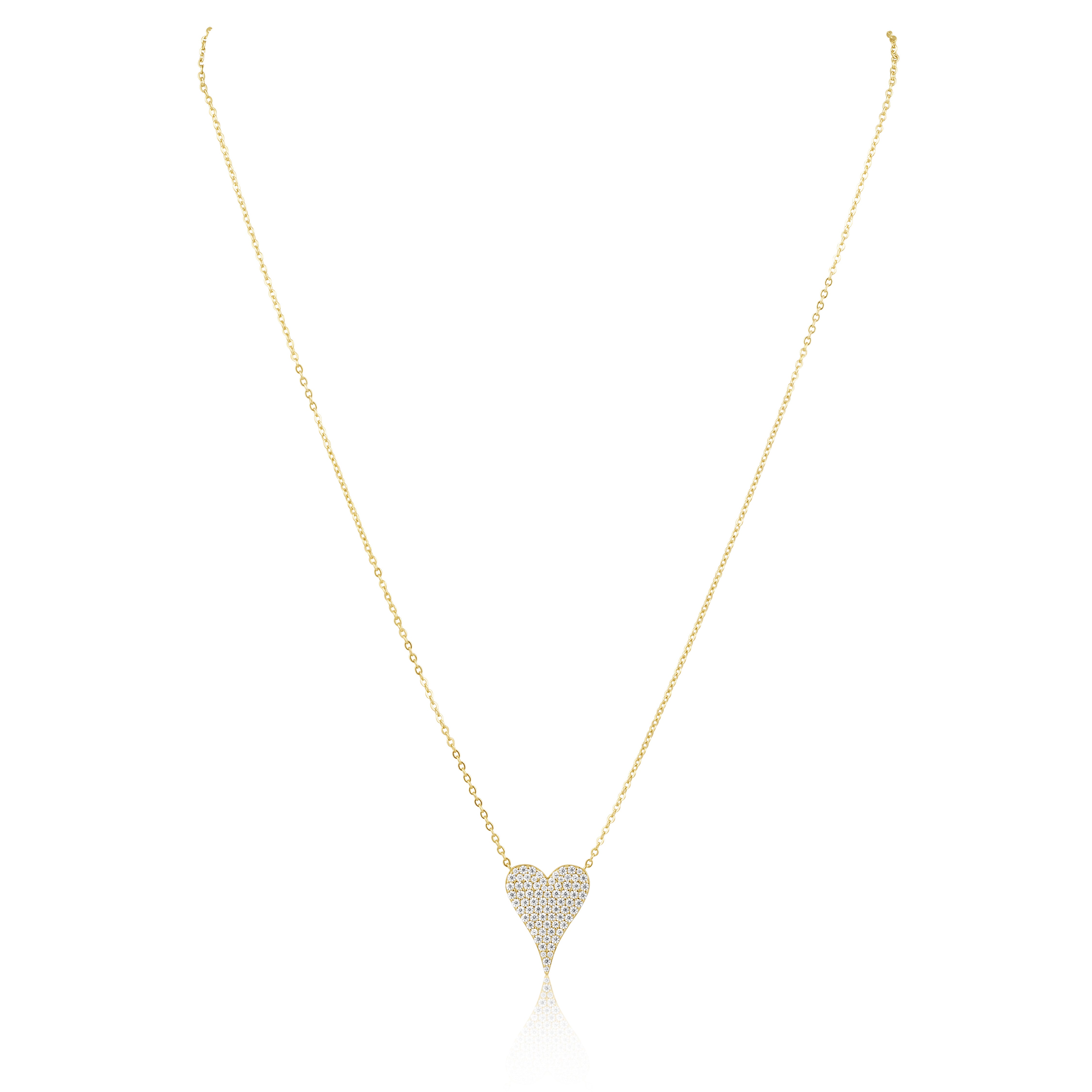 Sara Pave Heart Necklace