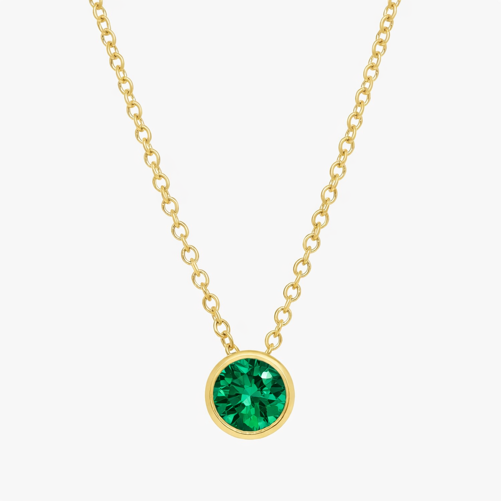 Christie Emerald Bezel Necklace