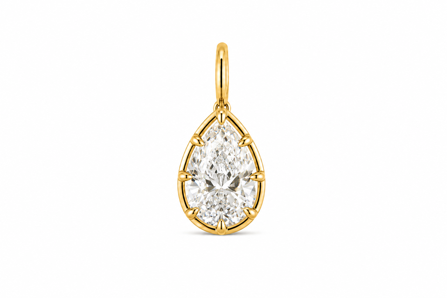 Pear Cut Bezel Charm