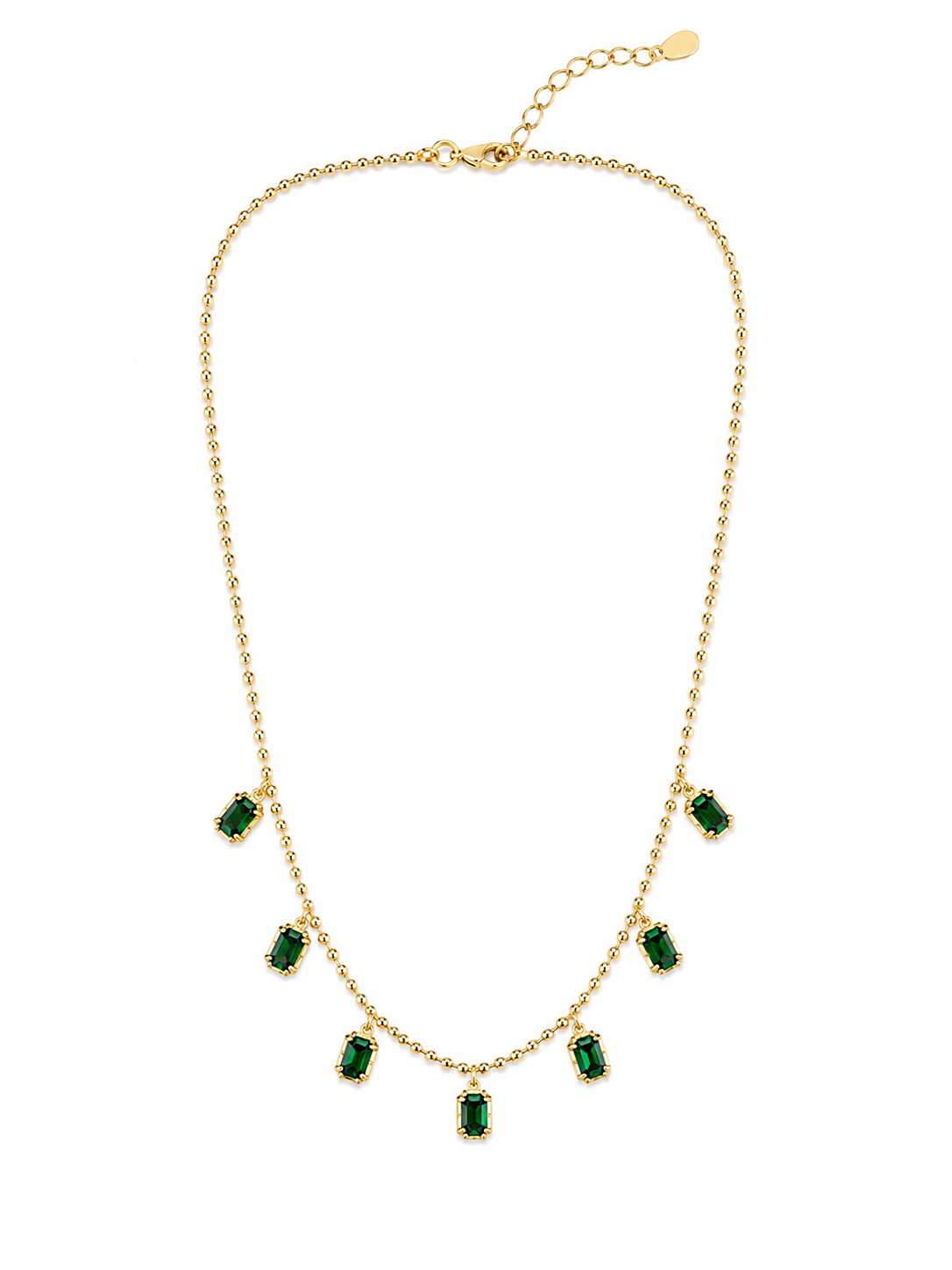 Emerald Georgian Bezel Set Necklace