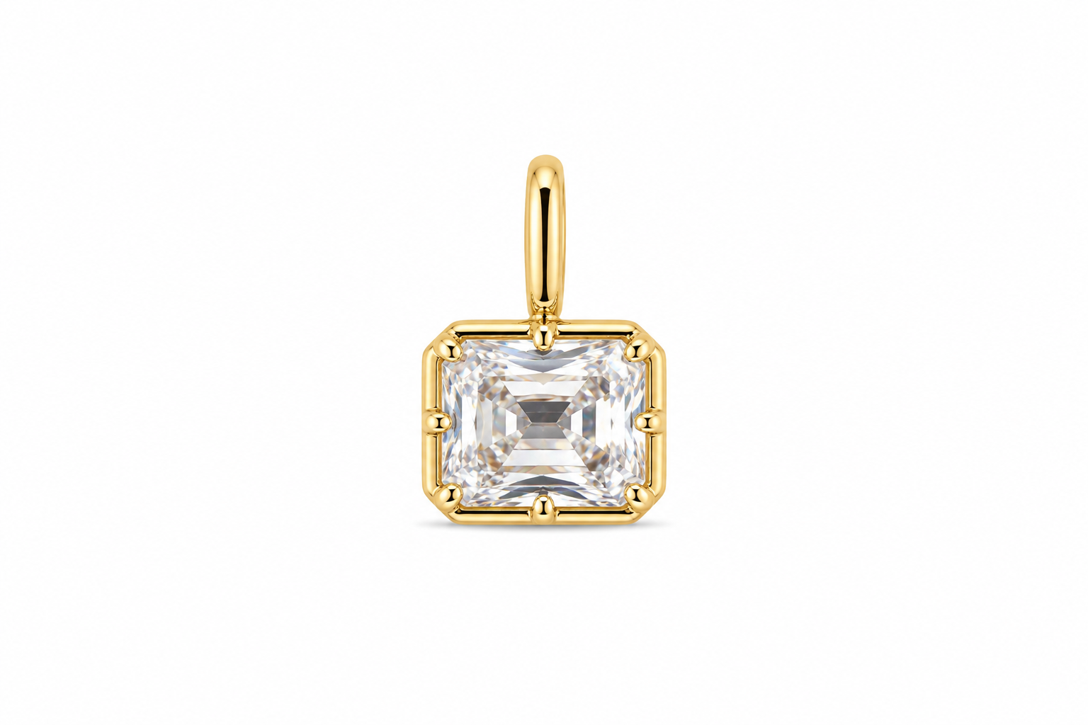 Emerald Cut Bezel Charm