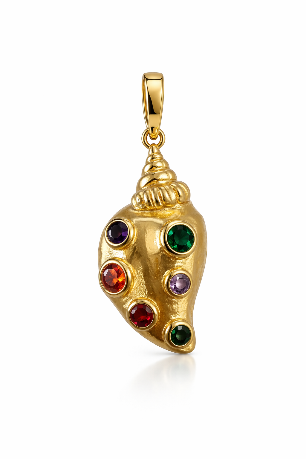 Rainbow Conch Shell Charm