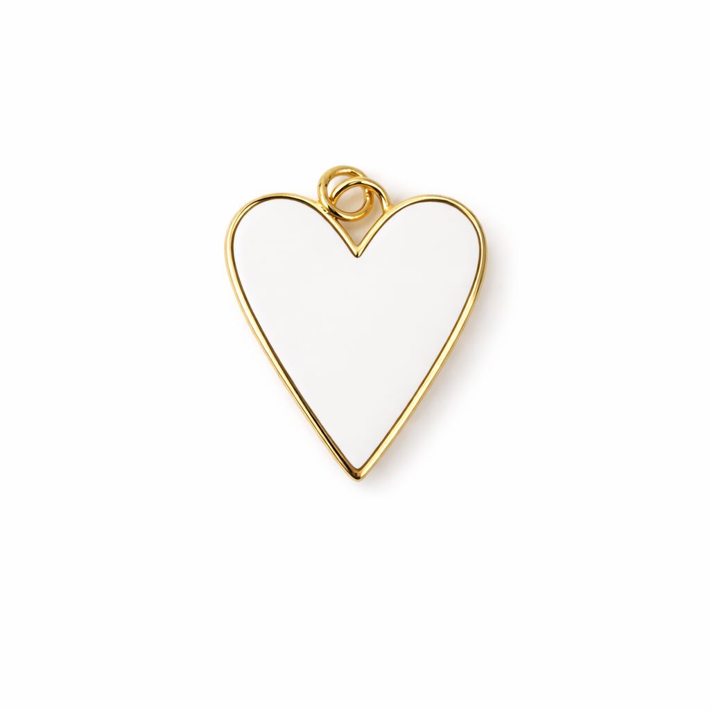 White Heart Charm
