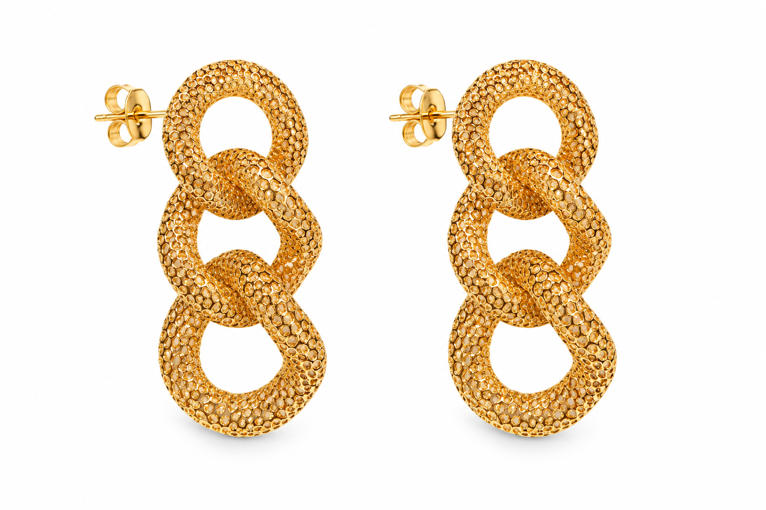 Hammered Chain Link Earrings