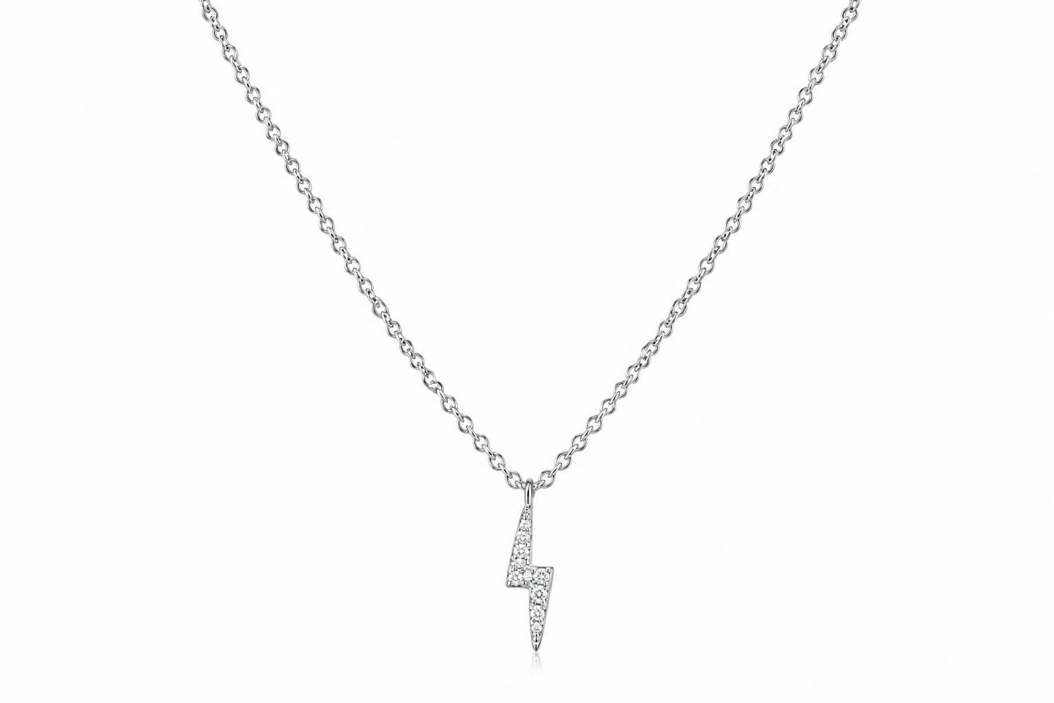 Pave Lightning Bolt Necklace