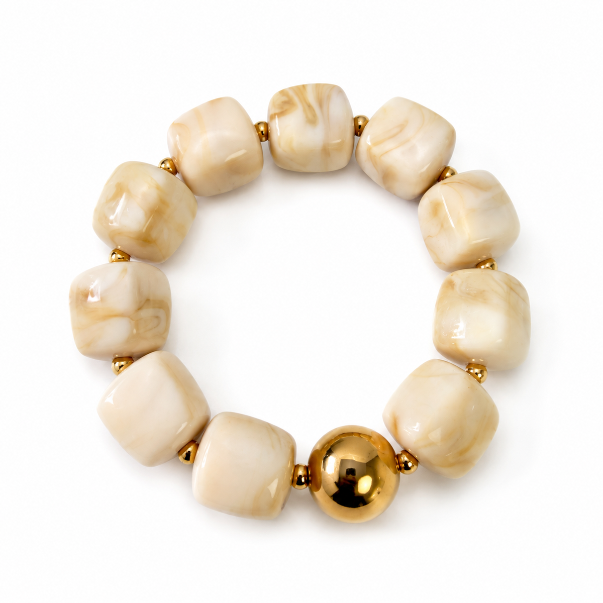 Pebbles Ivory Stretchy Bracelet
