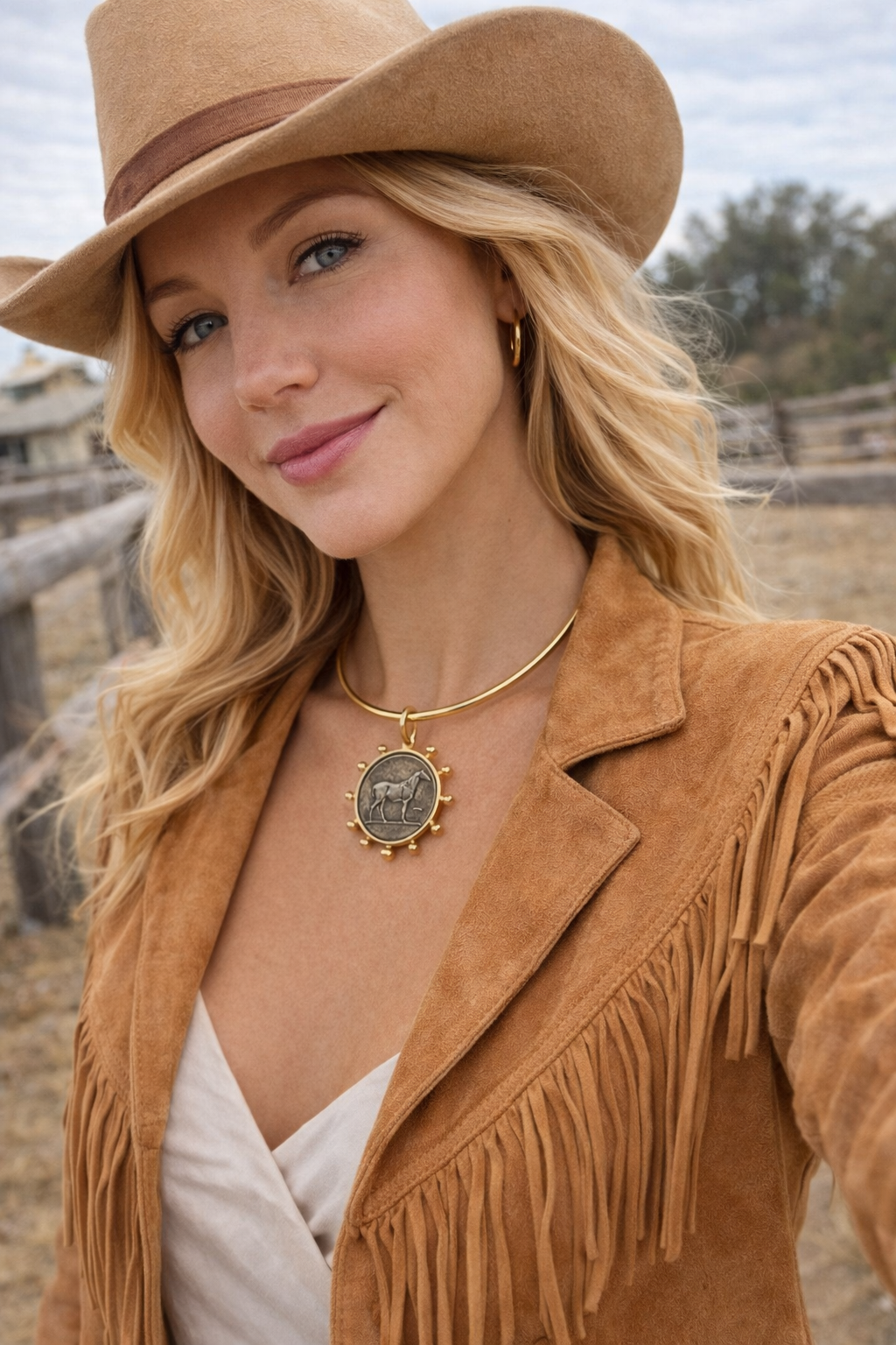 Horse Coin Necklace Cuff