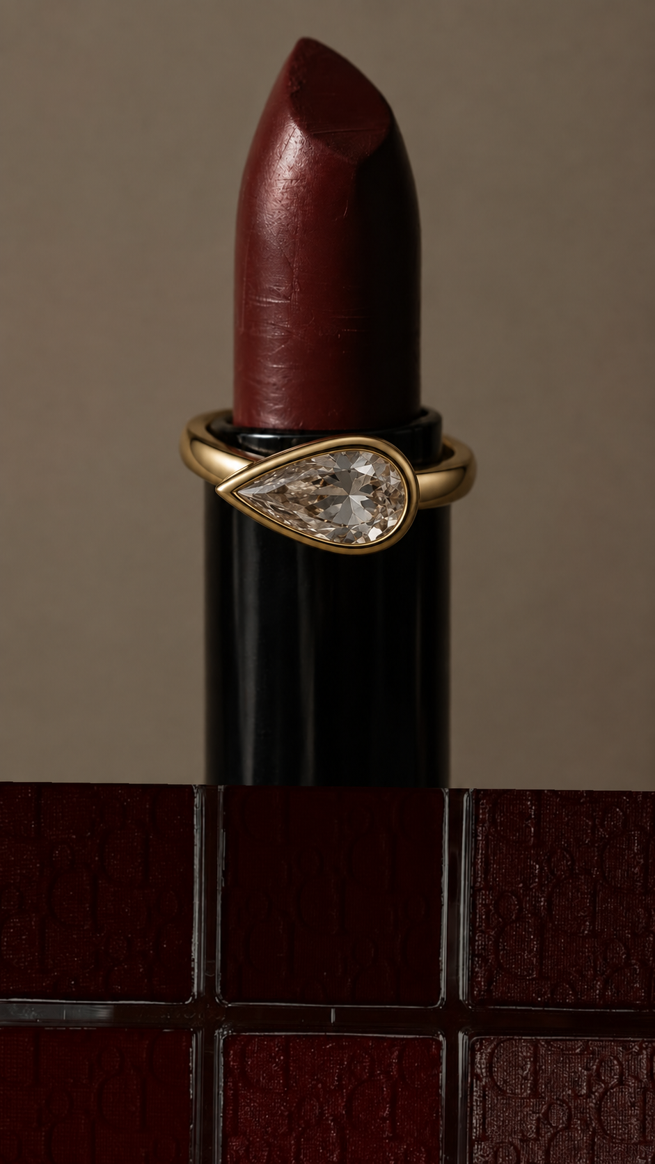 Sideways Pear Cut Bezel Ring