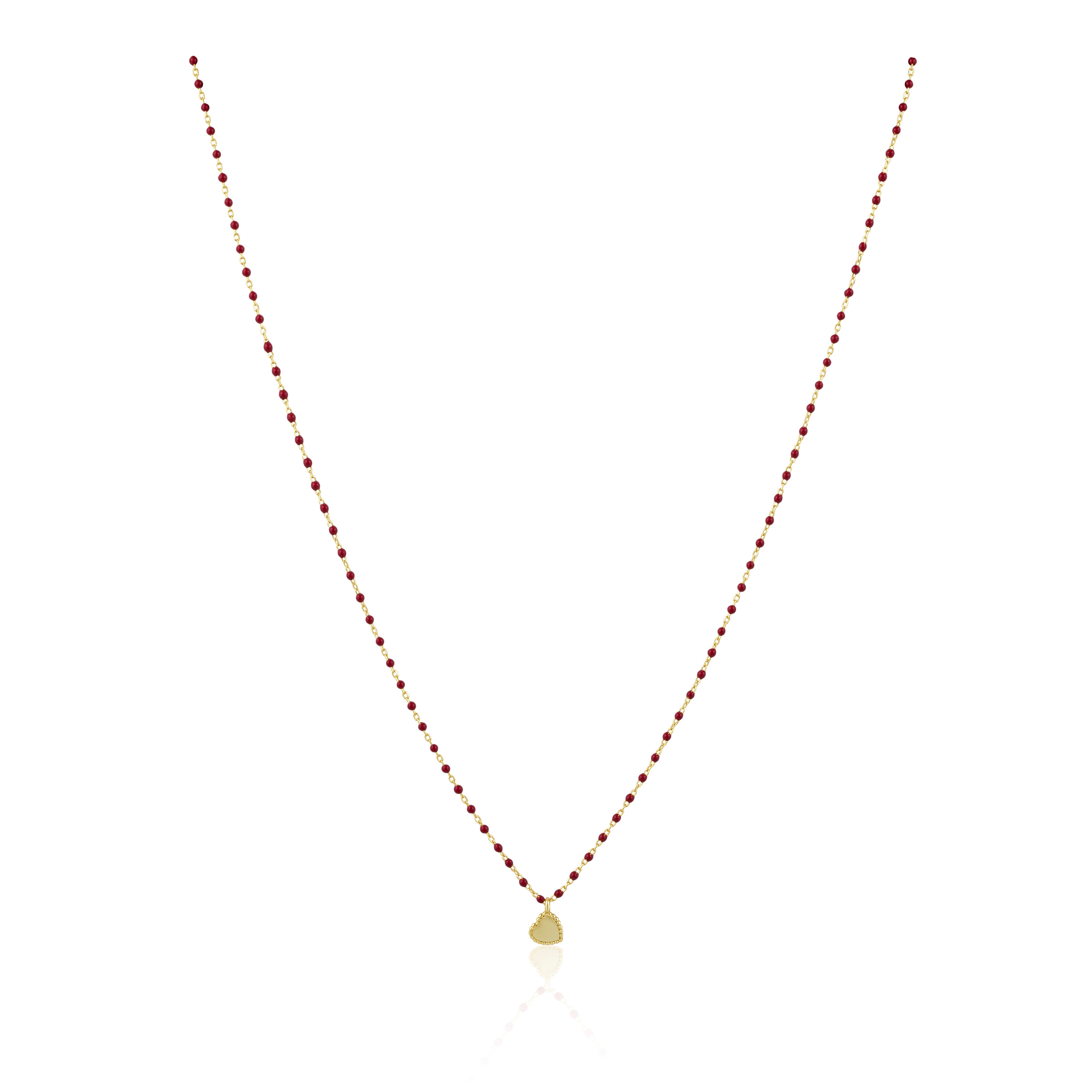 Elsa Mini Heart Necklace Red