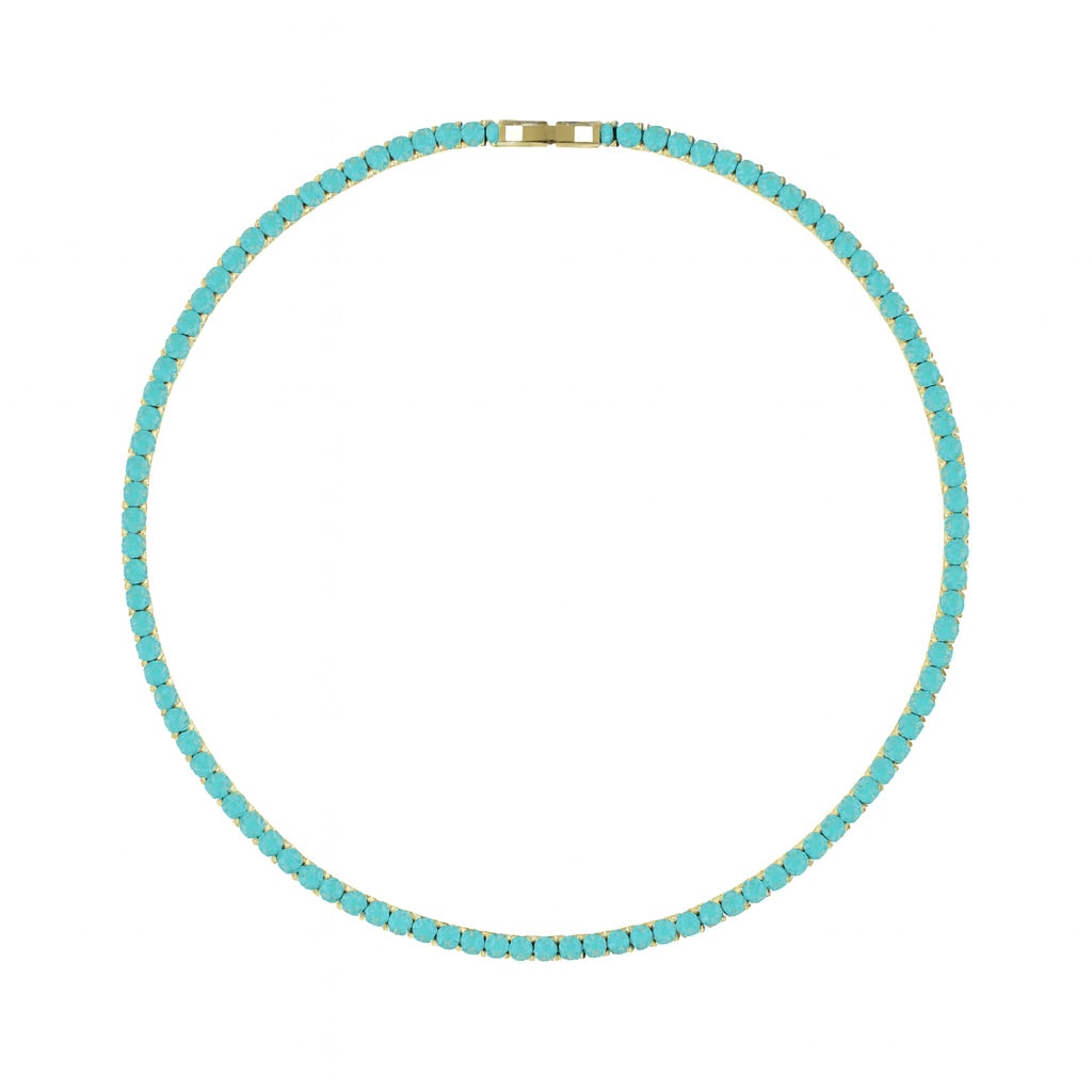 Karla Tennis Necklace - Turquoise