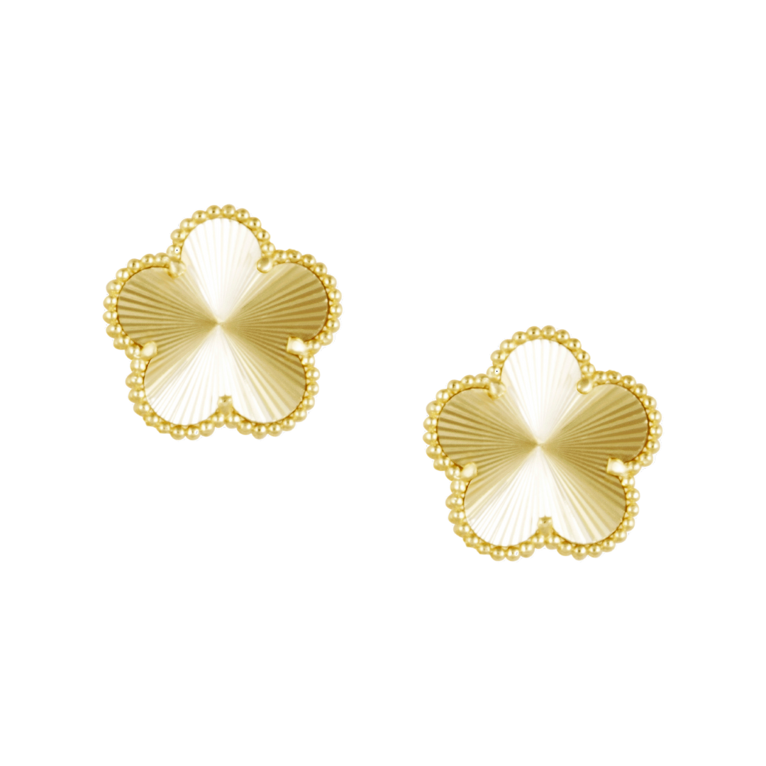 Adeline Clover Stud Earring Gold