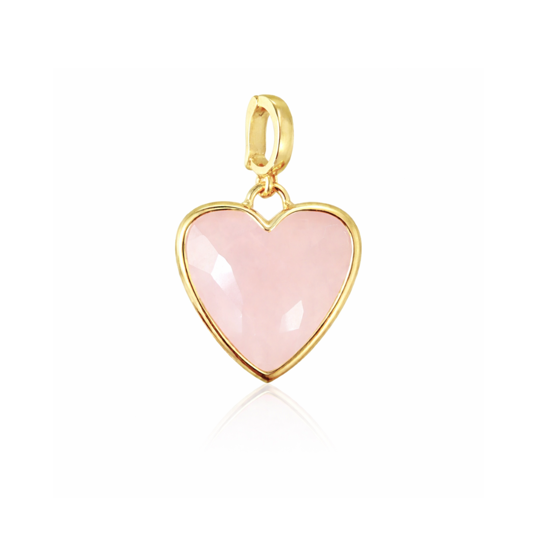 Pink Quartz Heart Charm