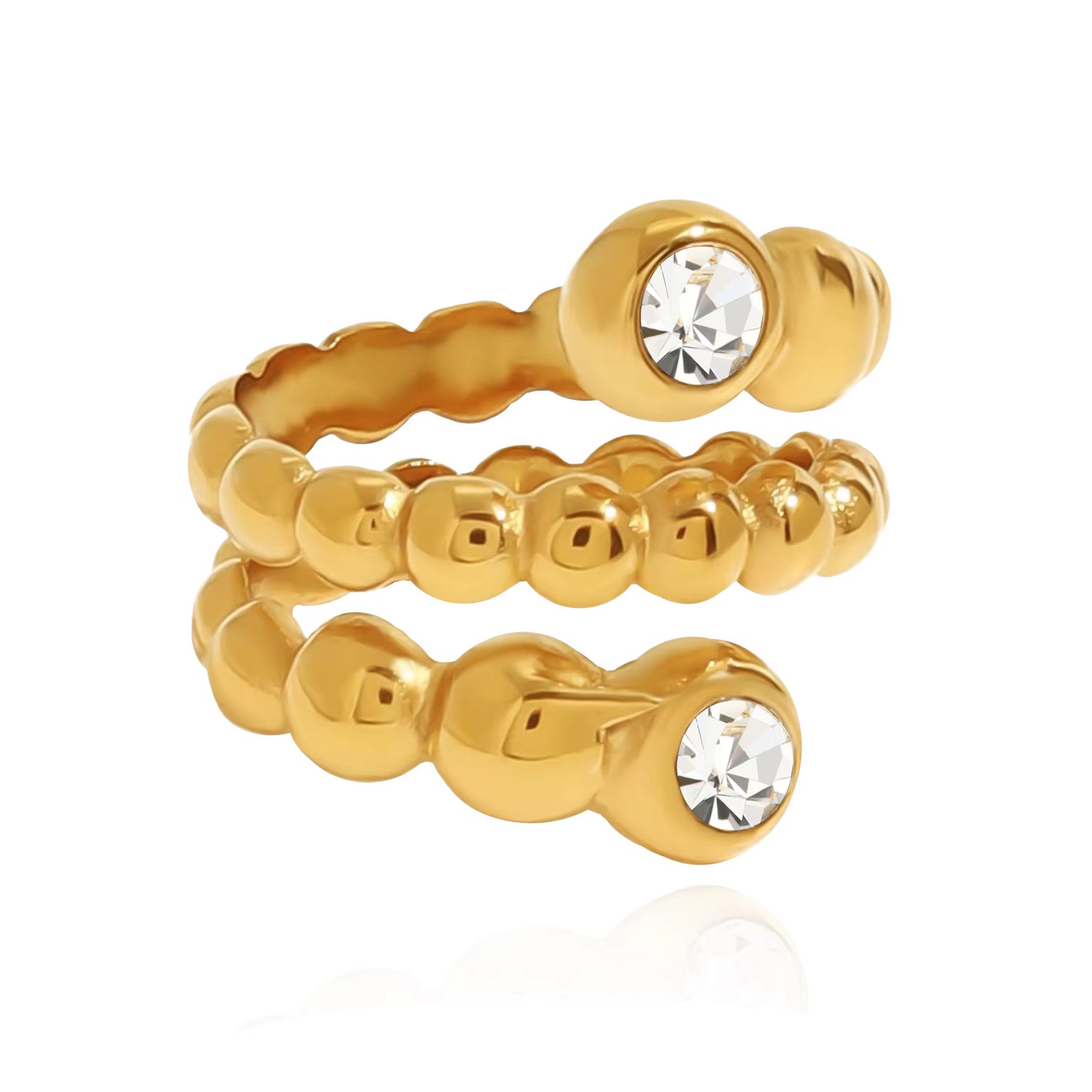 Bezel Beaded Wrap Ring