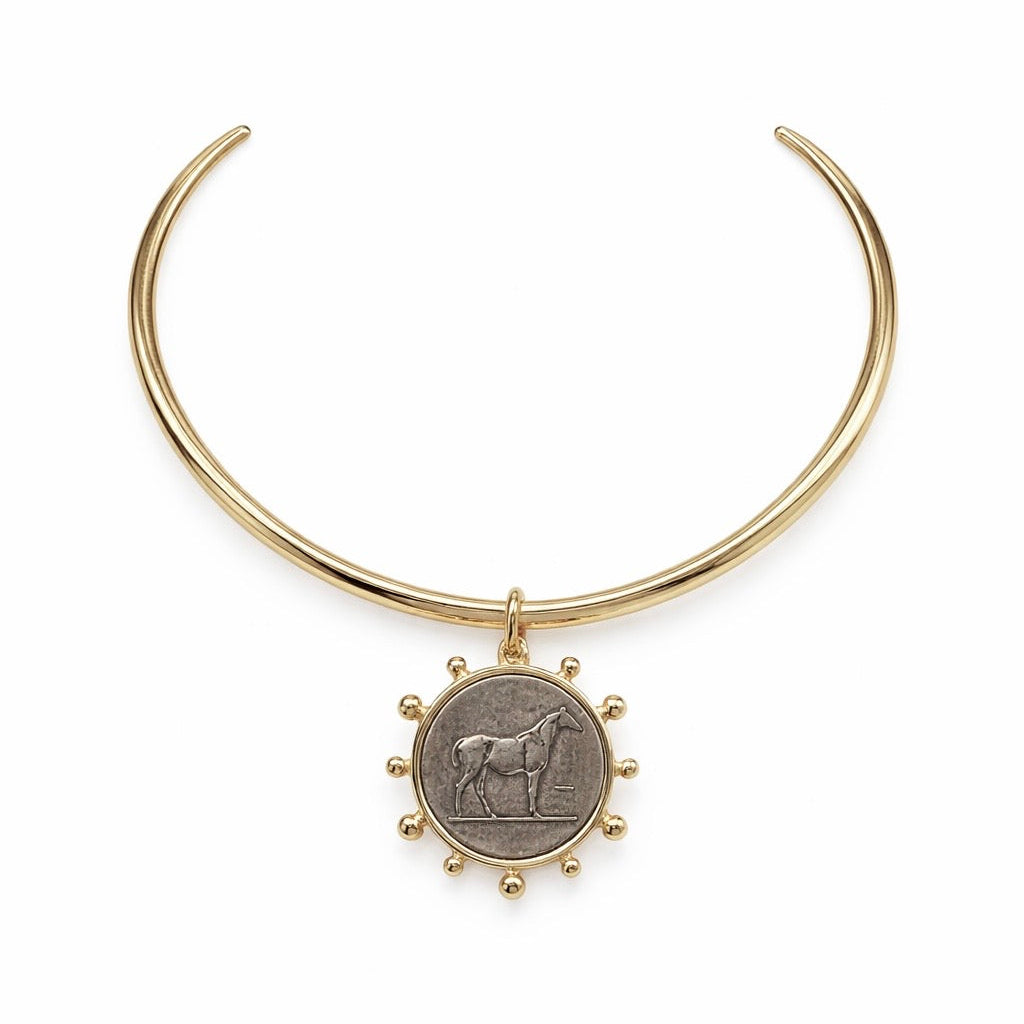 Horse Coin Necklace Cuff