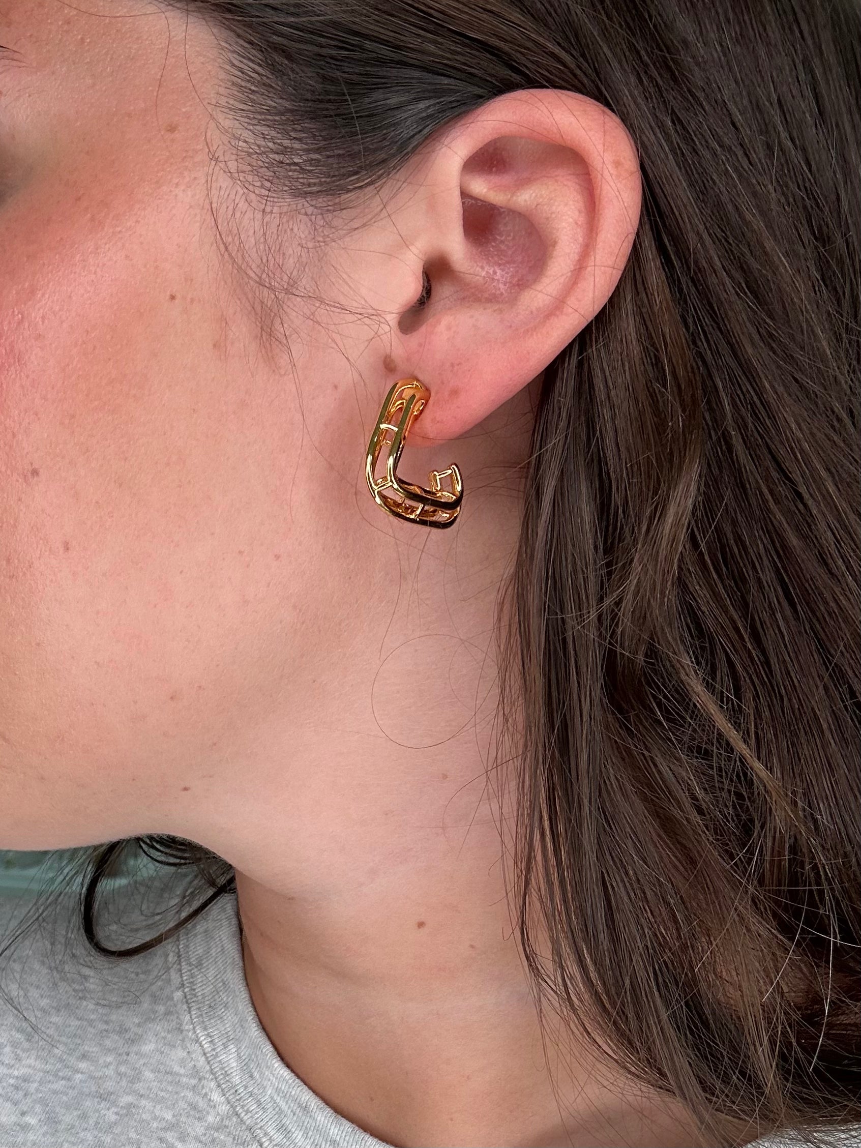 Georgina Gold Triangular Hoop