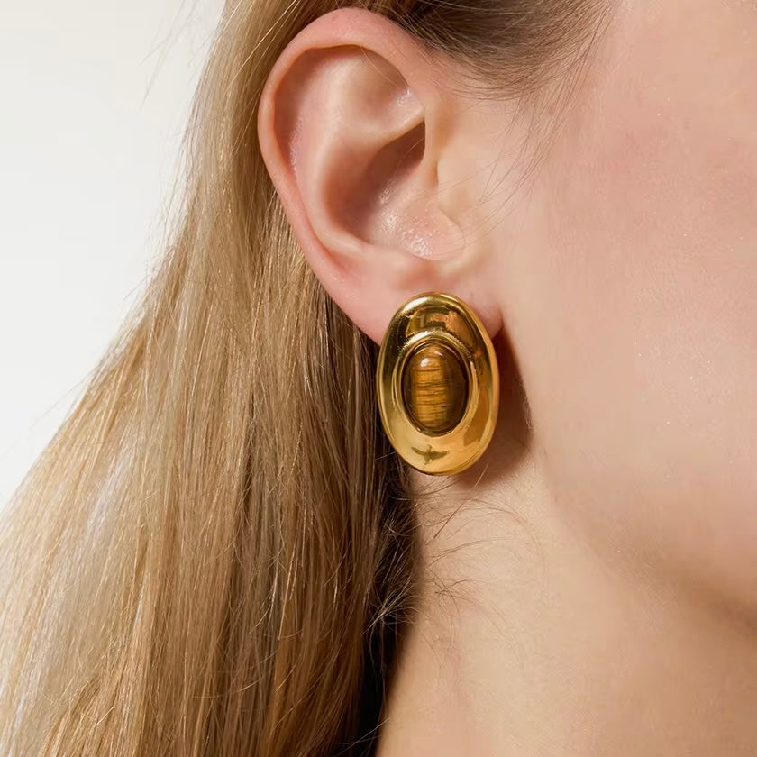 Sedona Tiger Eye Oval Studs