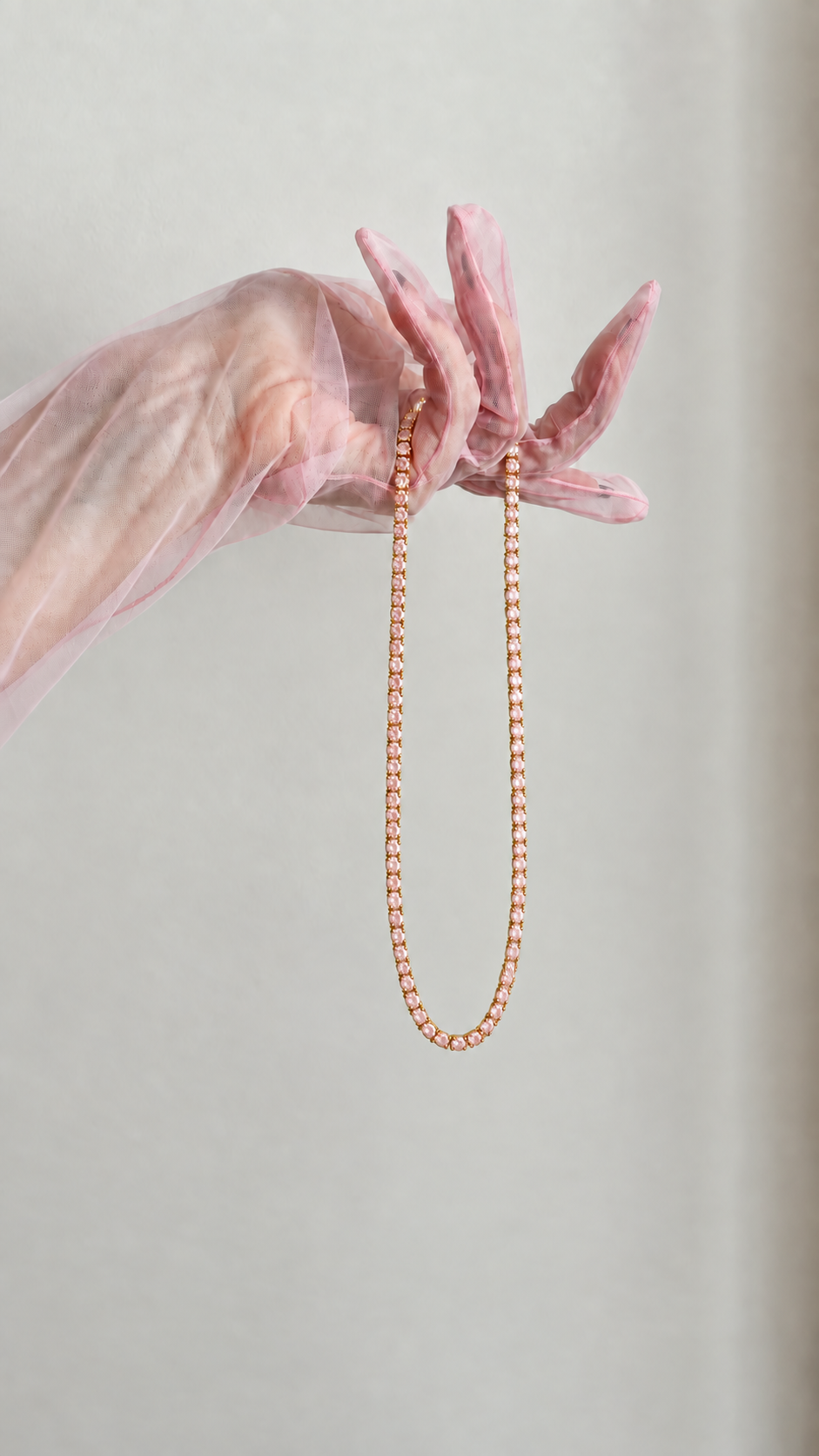 Karla Tennis Necklace Light Pink