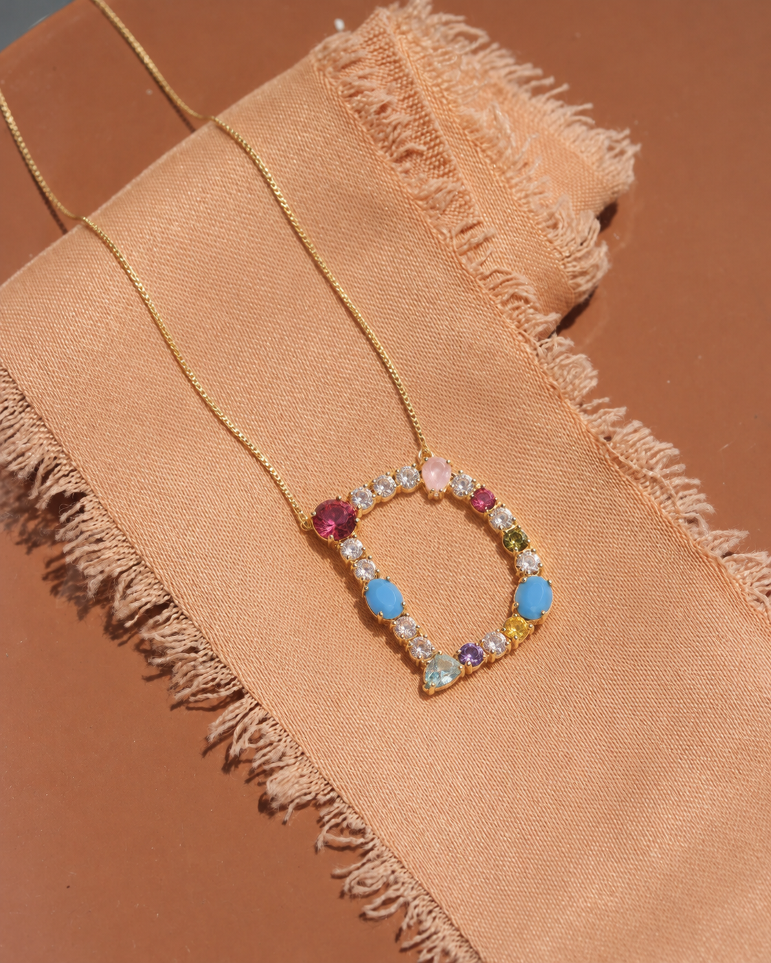 Rainbow Initial Necklace