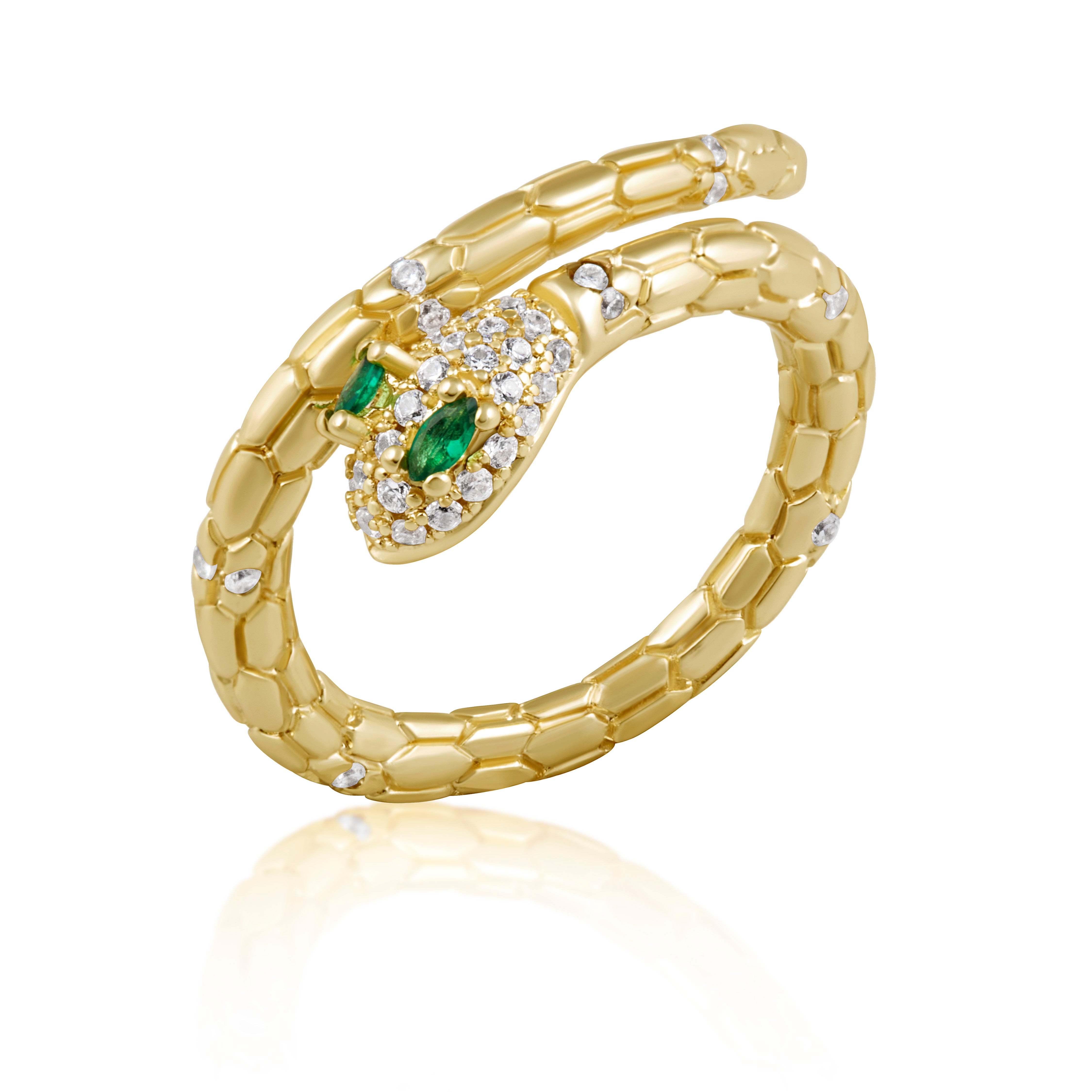 Jace Emerald Snake Ring