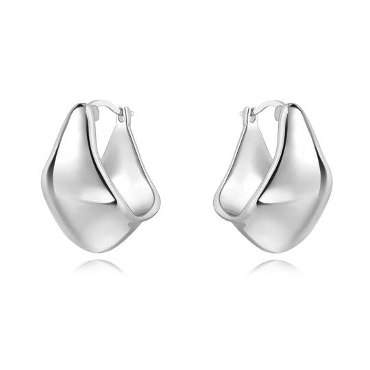 Carson hoop earrings silver sterling silver minimalist sleek hypoallergenic water and tarnish resistant