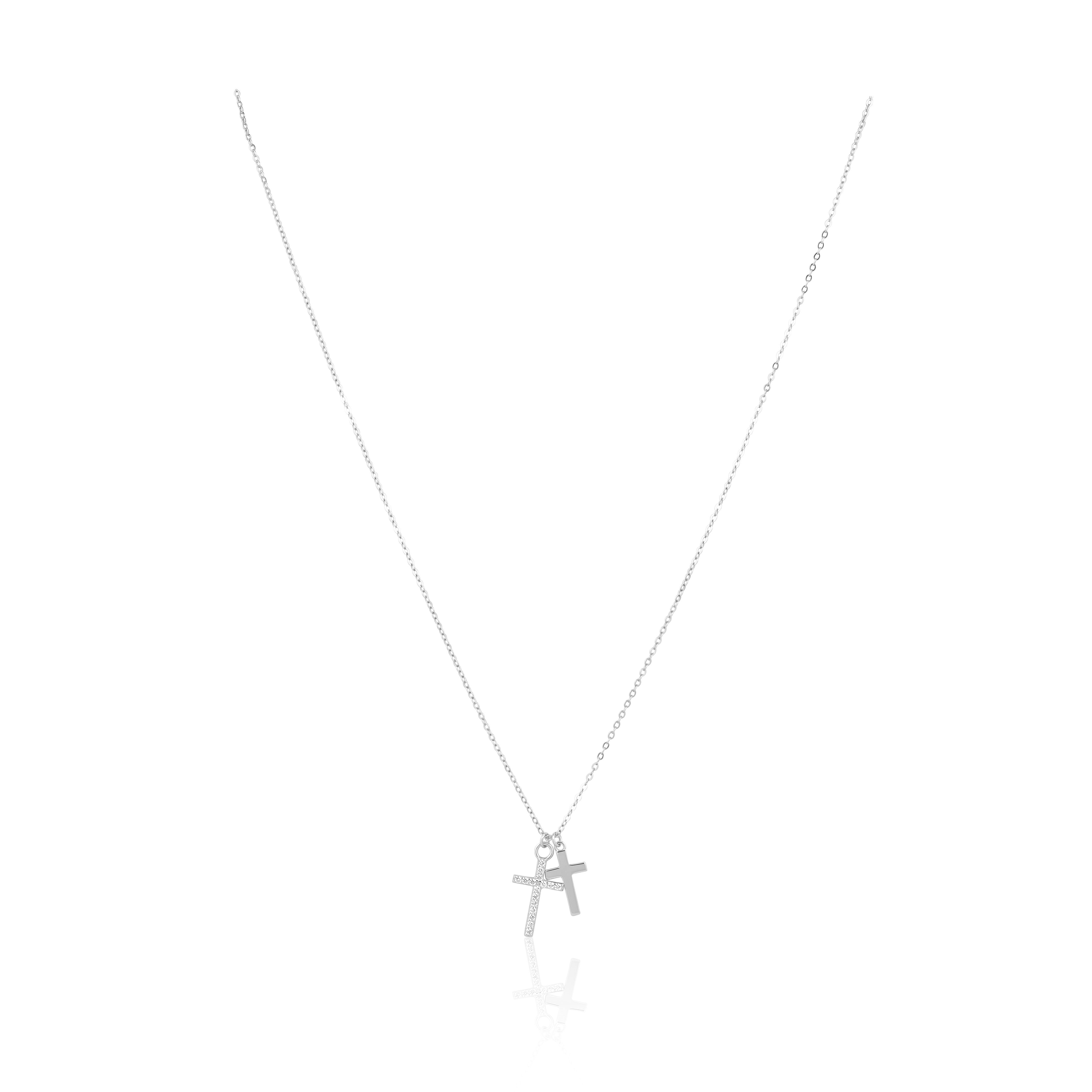 Double Cross Necklace