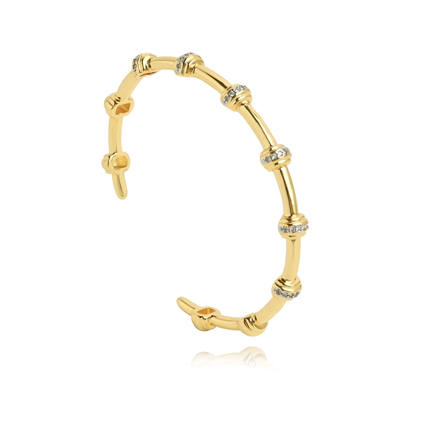 Pave Two Tone Studded Cuff