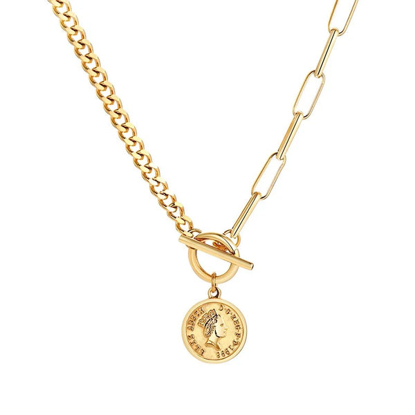 Answer Toggle Front Coin Necklace