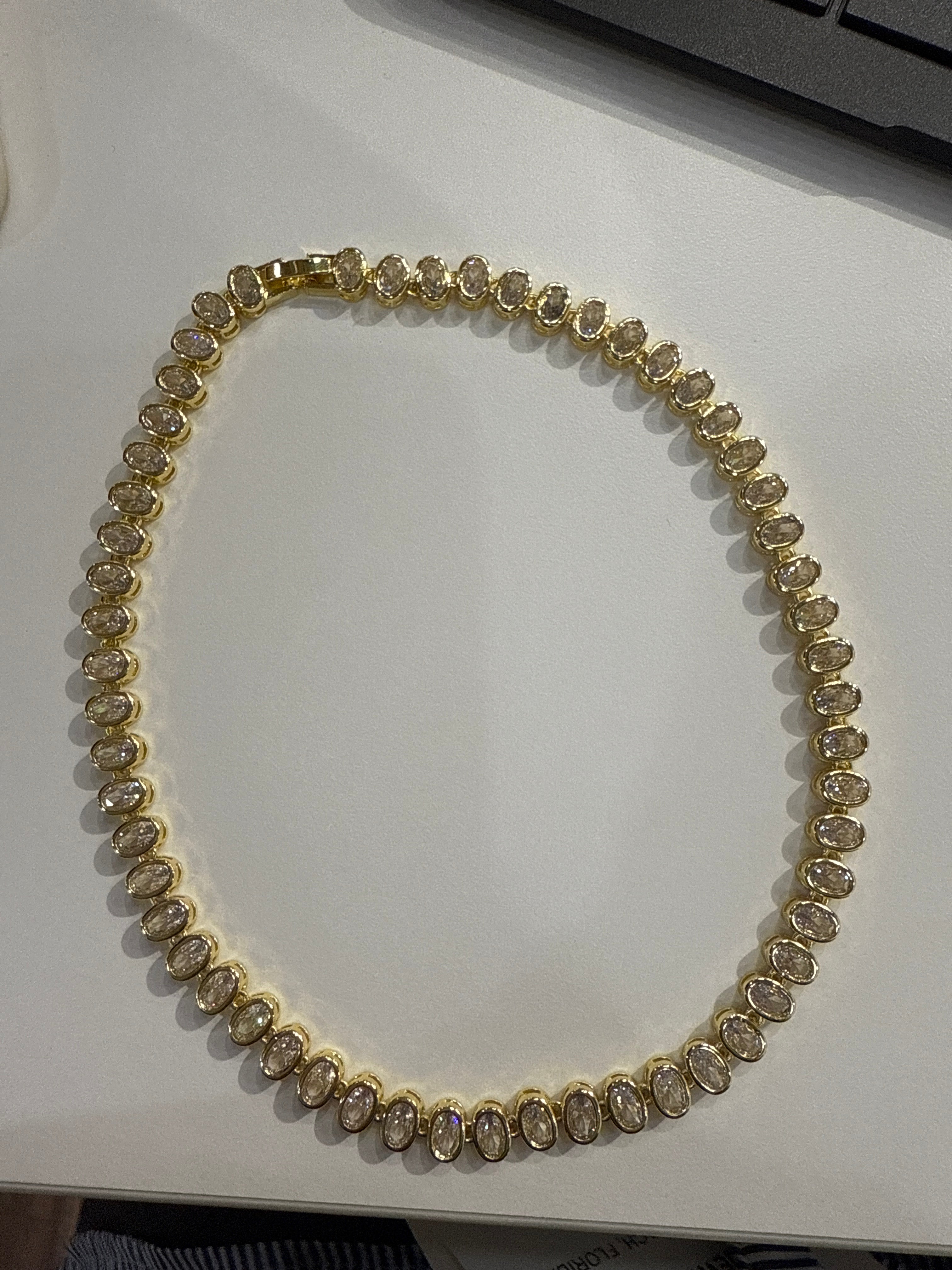 Oval Bezel Tennis Choker