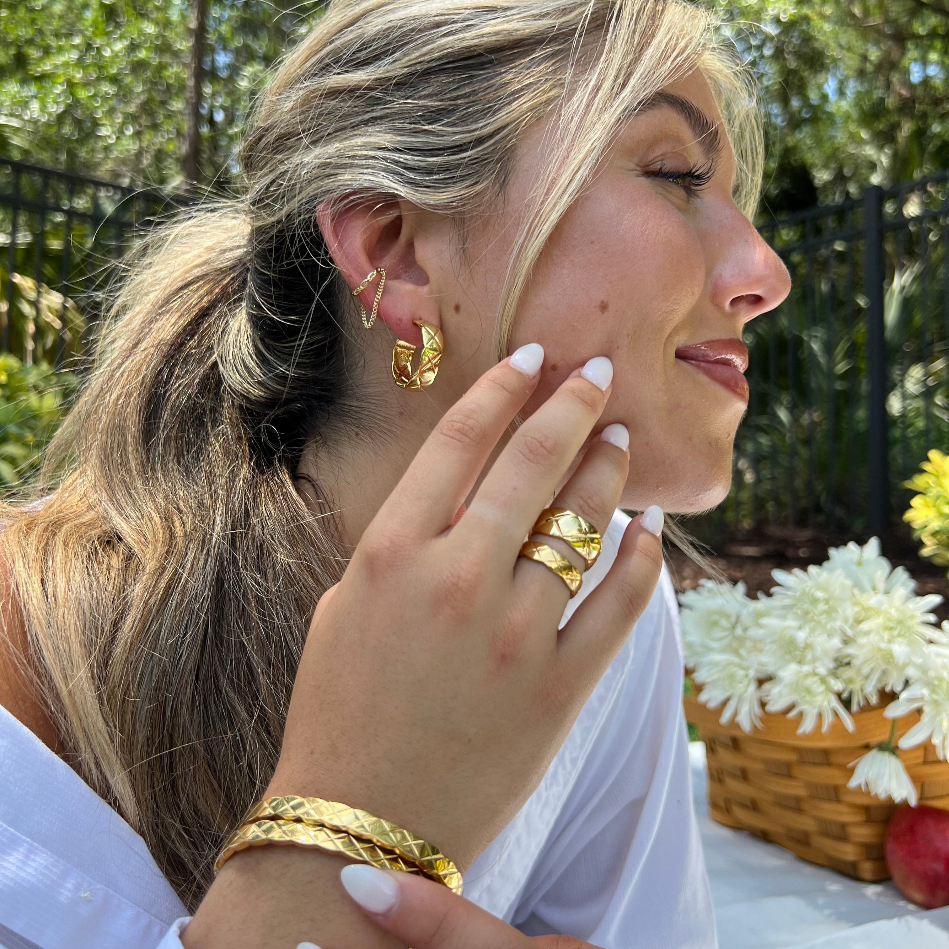 Quilt Earring & Bracelet Set