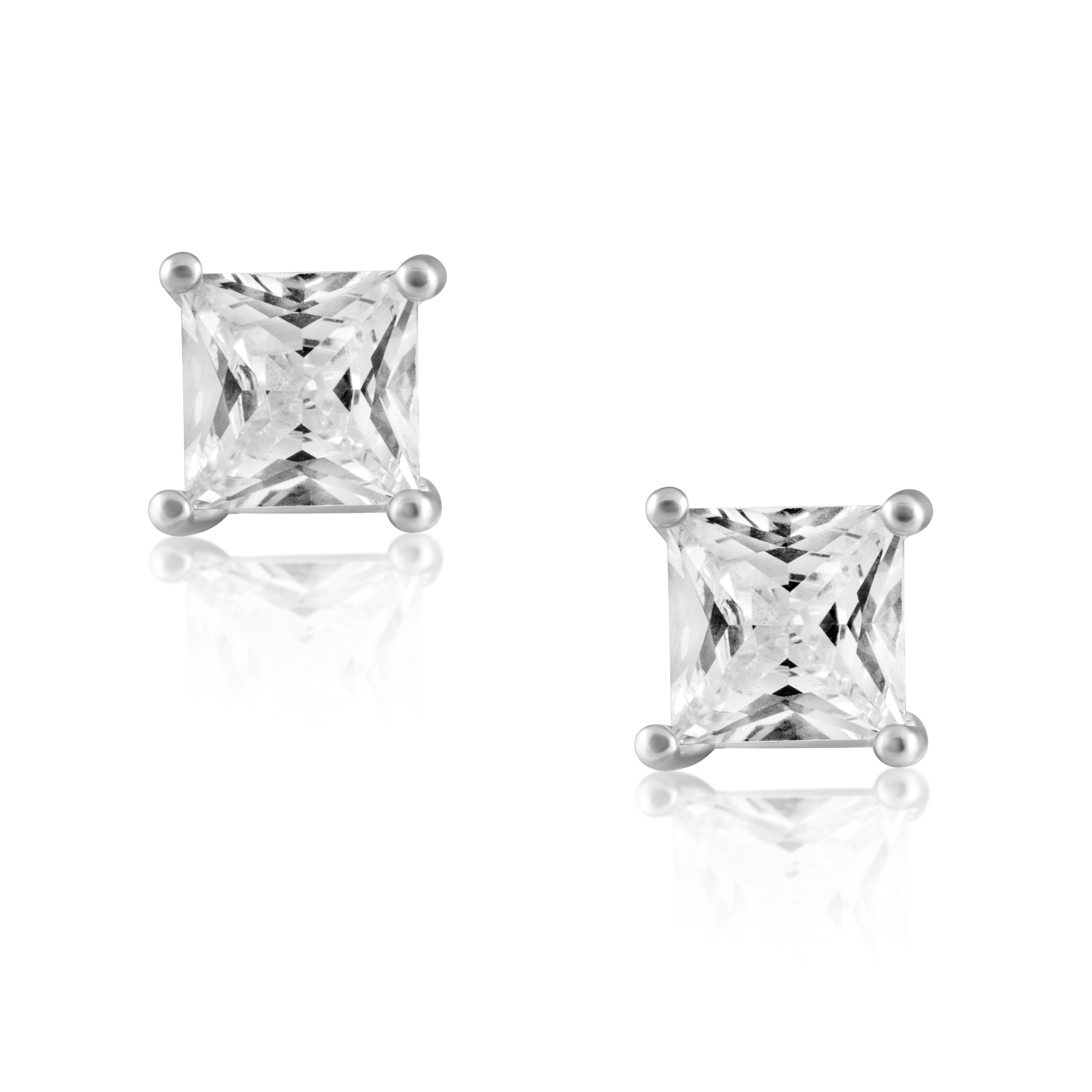 CZ stud earrings 6mm classic minimalist everyday jewelry