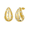 Raindrop CZ Pearl Earrings