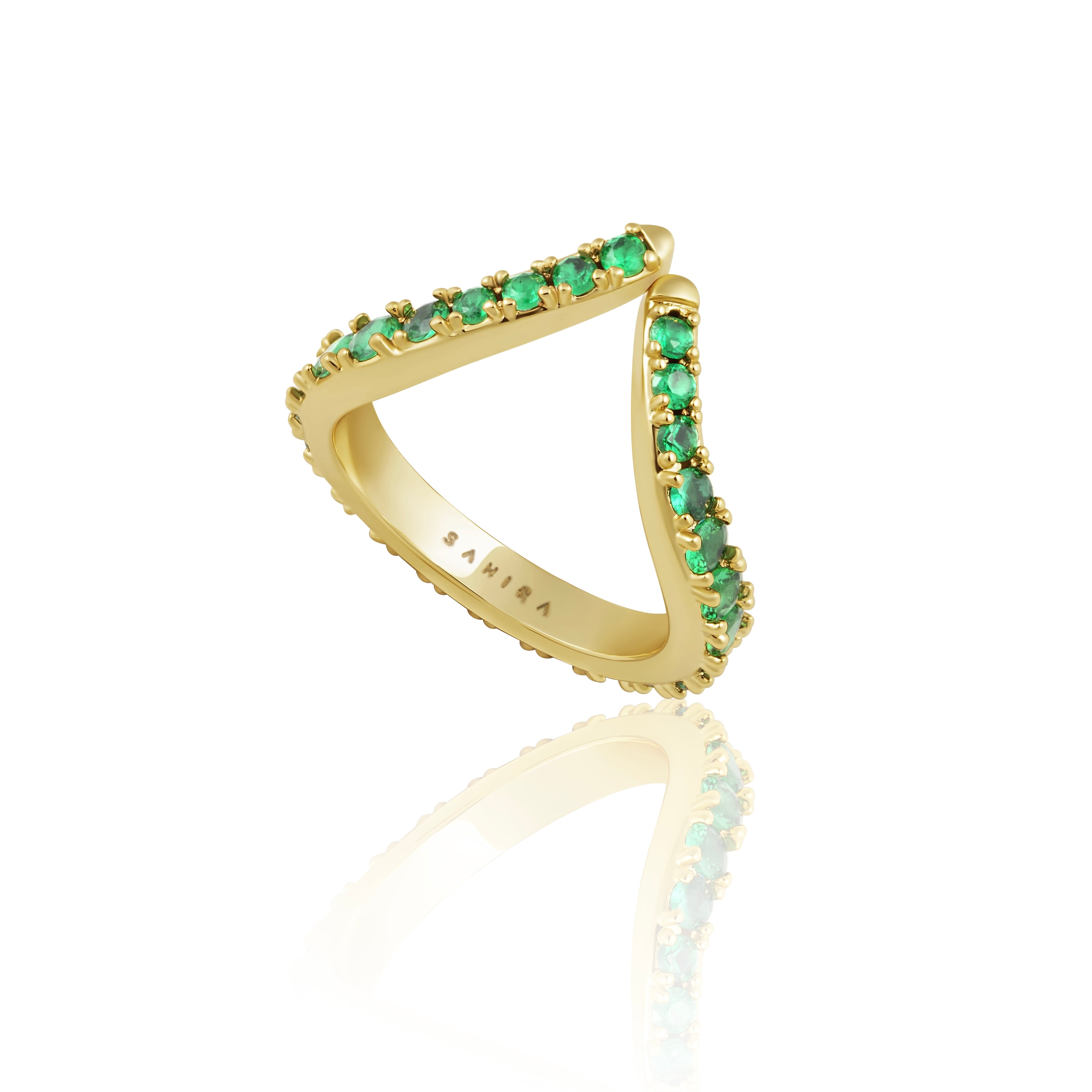 Alara Emerald CZ Ring Rings Sahira Jewelry Design