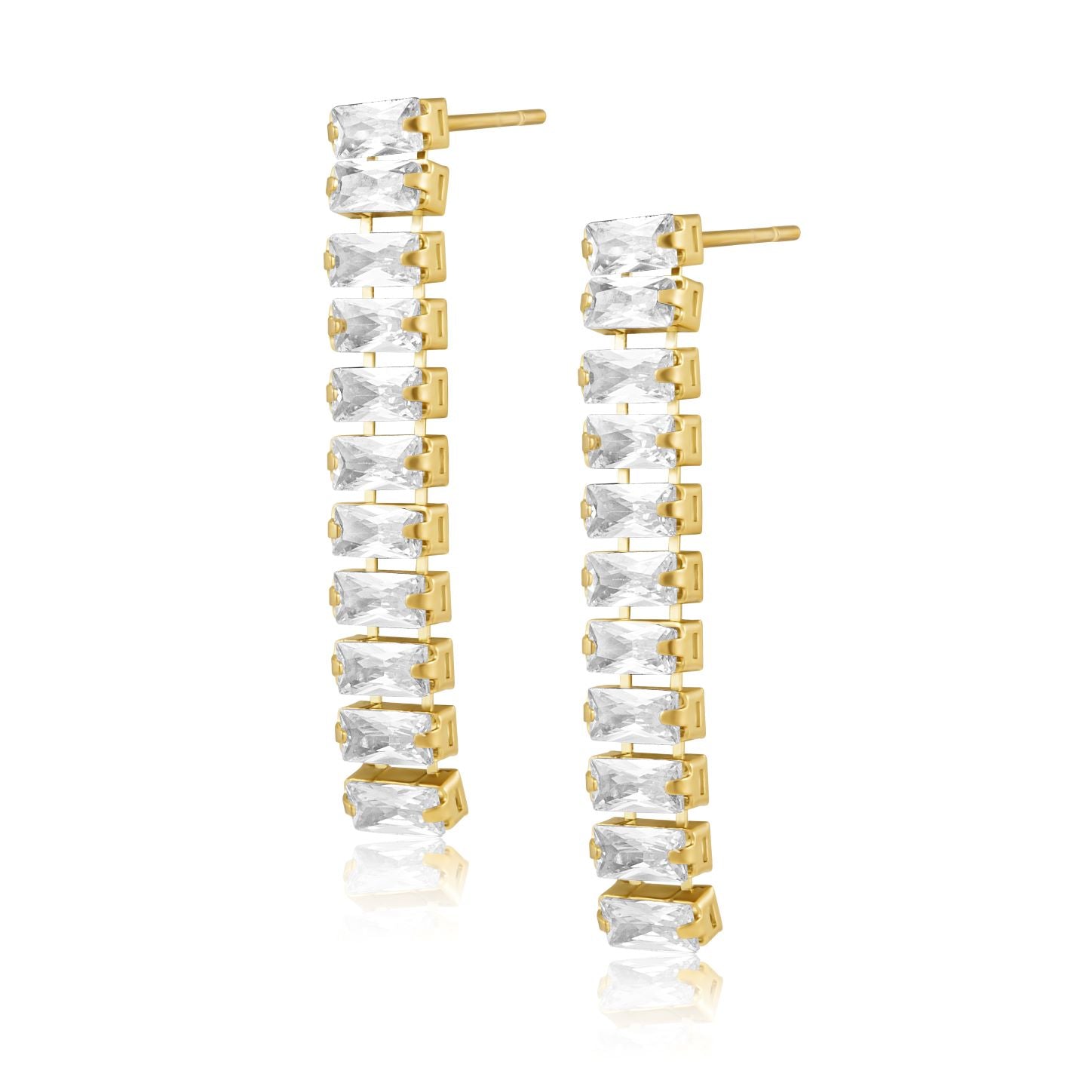 Alessia Cz Drop Earring Sahira Jewelry Design , SPARKLE EARRING, SUMMER WEDDING EARRING, GOLD WATER RESISTANT DROP EARRING