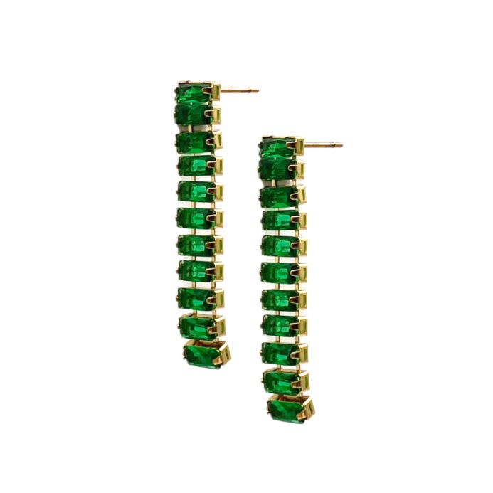Alessia Emerald CZ Drop Earring Earrings Sahira Jewelry Design