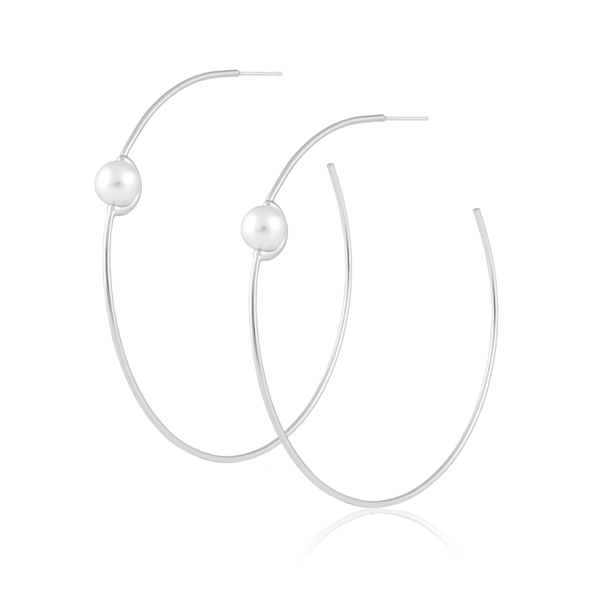 Belize Pearl Hoop Earrings Sahira Jewelry Design