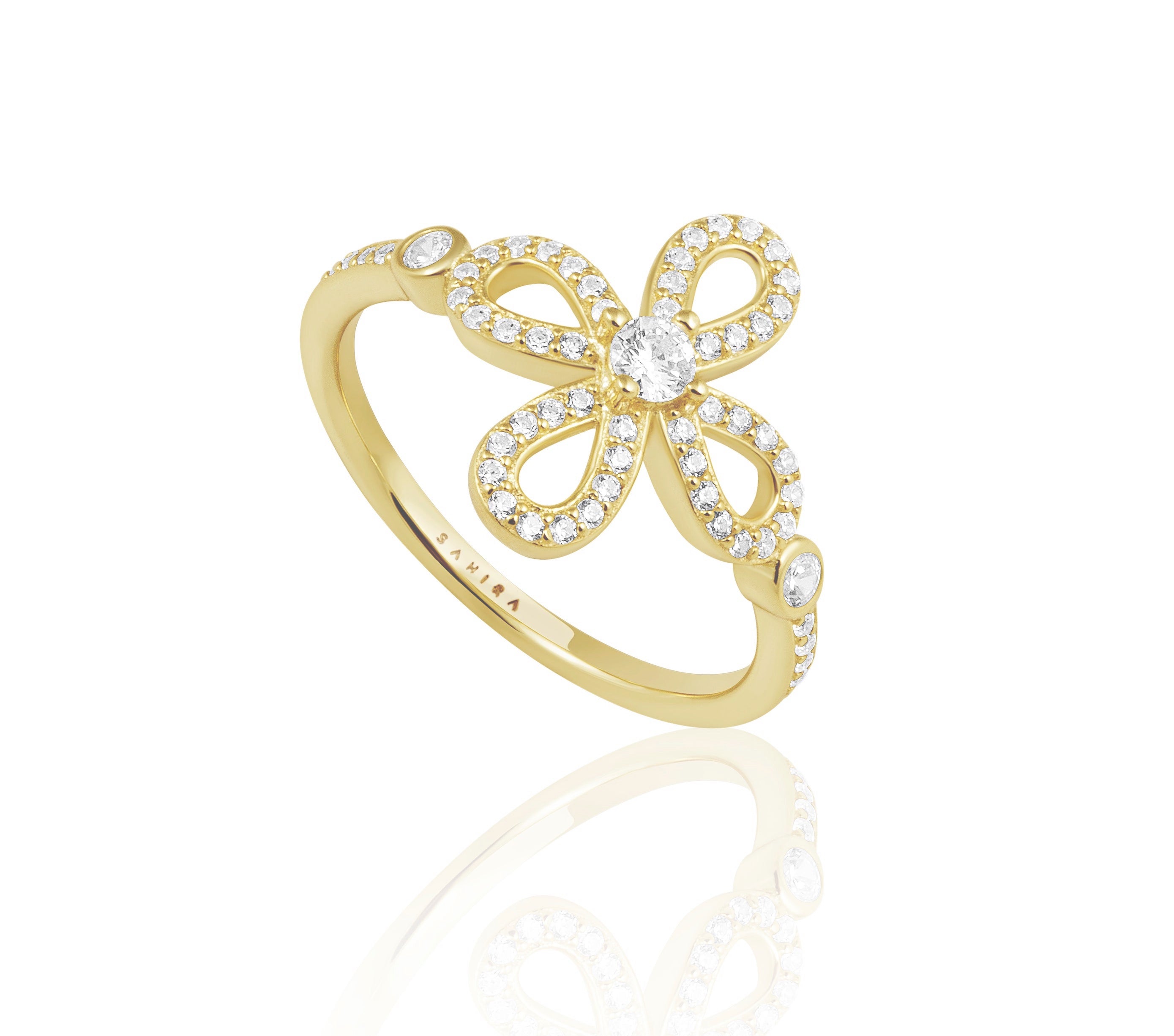 Chantel CZ Flower Ring Ring Sahira Jewelry Design