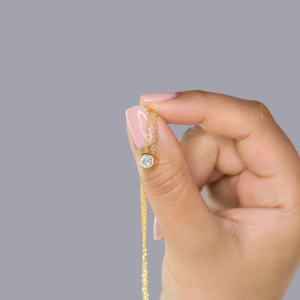 Cz Bezel Necklace Necklace Sahira Jewelry Design