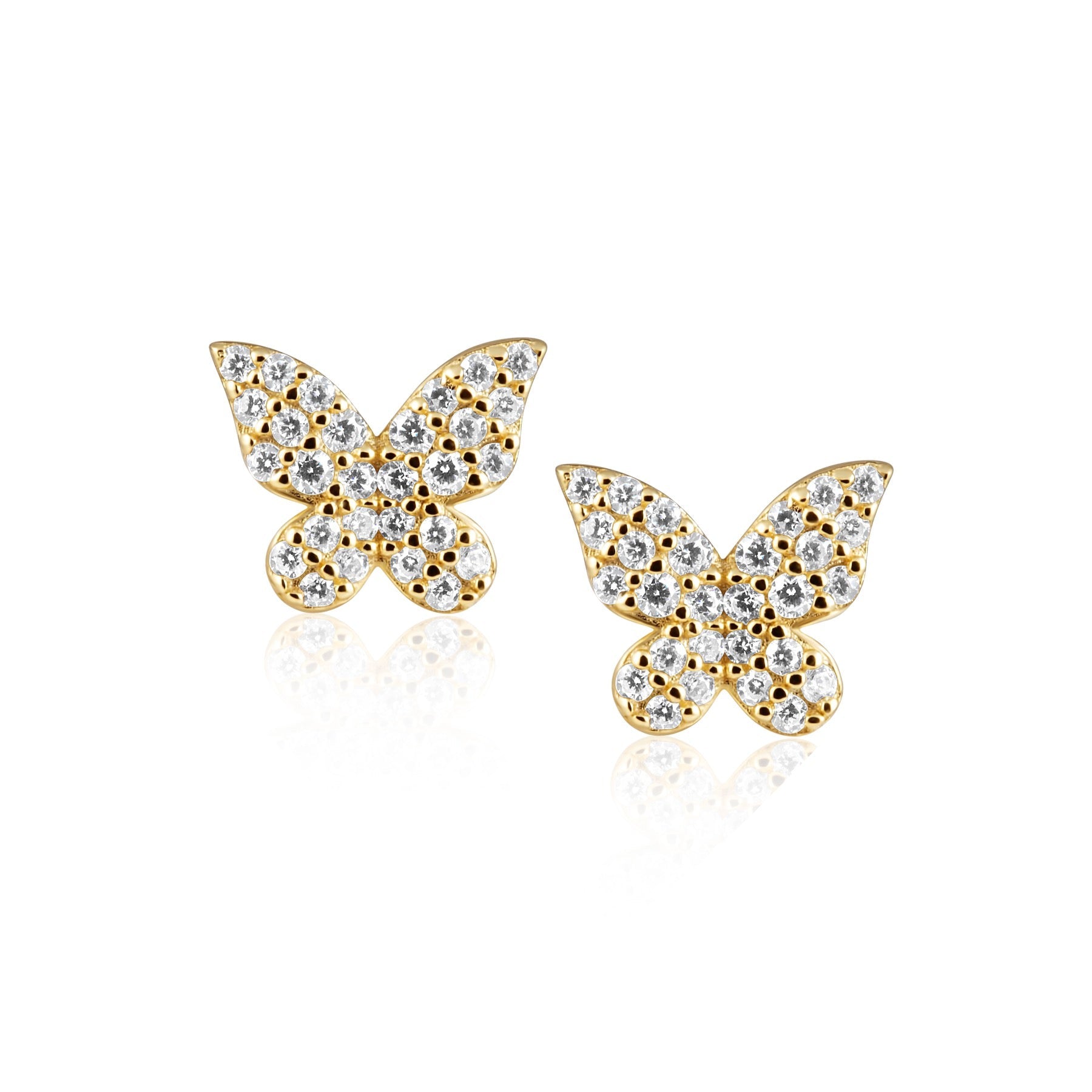 Elsie Pave Butterfly Studs Sahira Jewelry Design