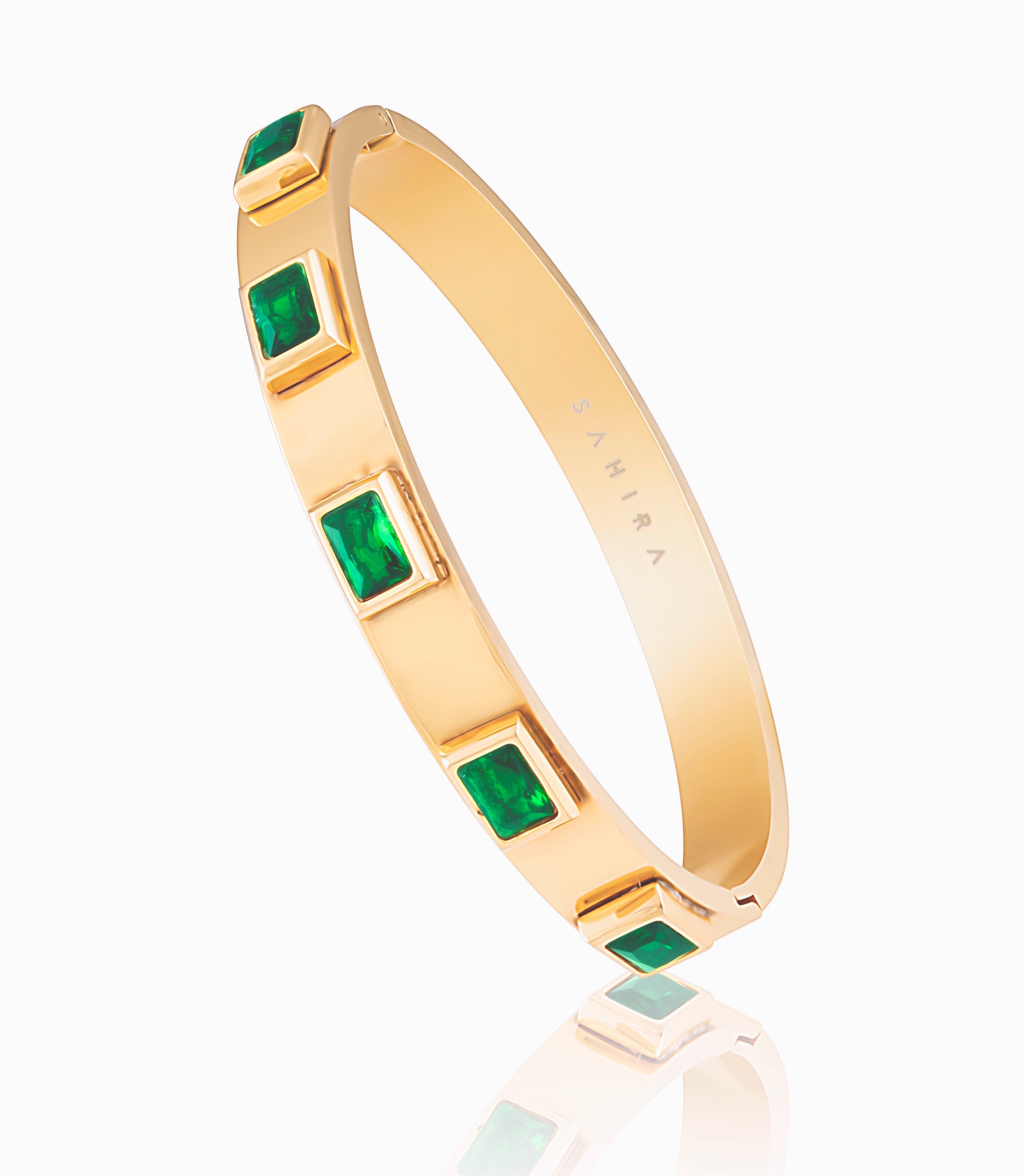 Emerald Band Bracelet Sahira Jewelry Design