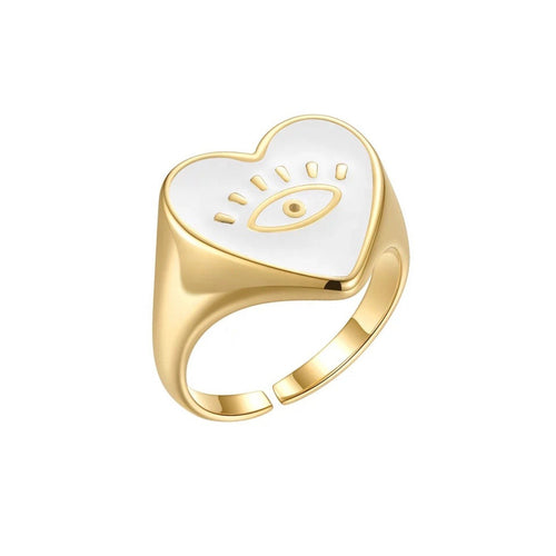 Enamel Heart Ring Ring Sahira Jewelry Design 