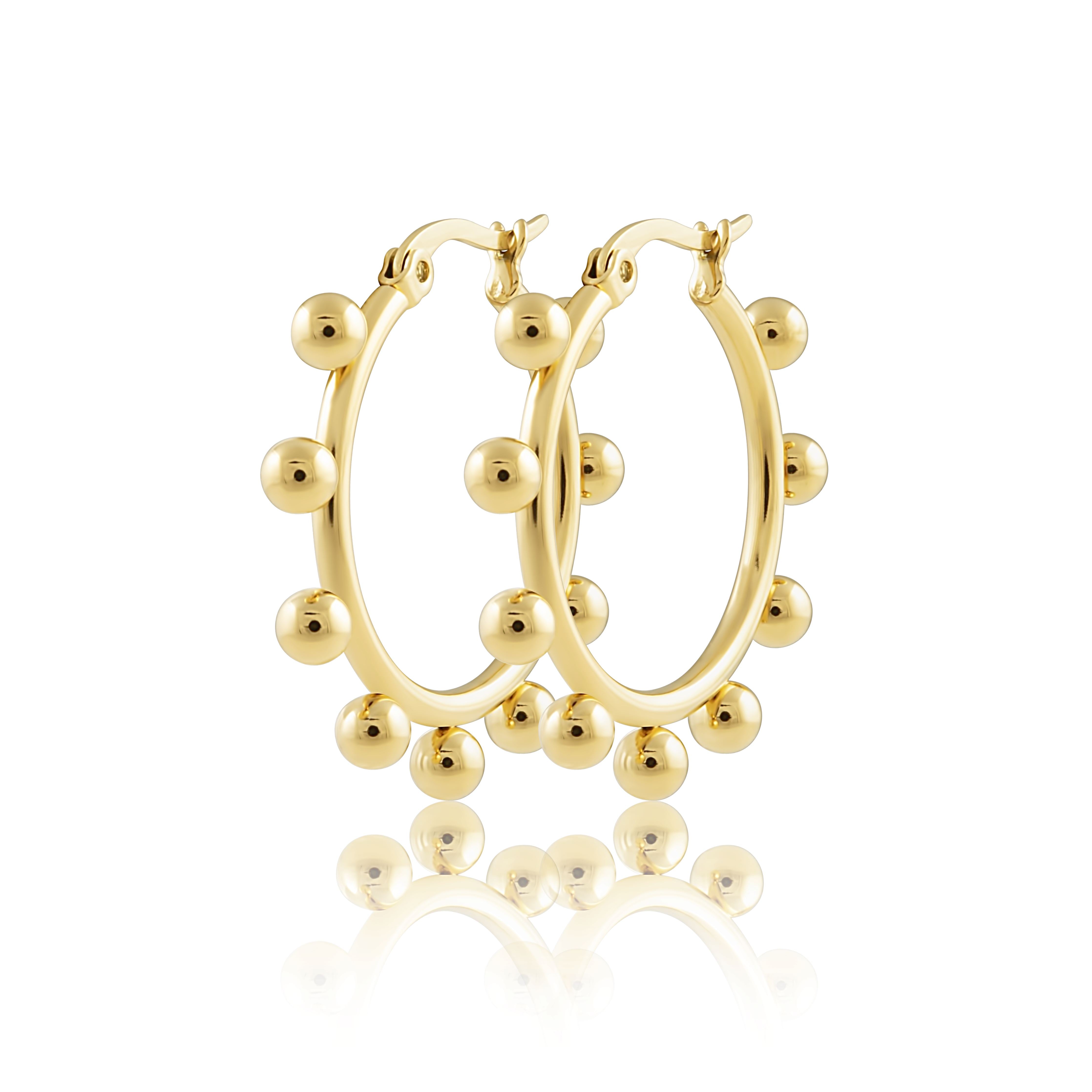Studded Small Hoops