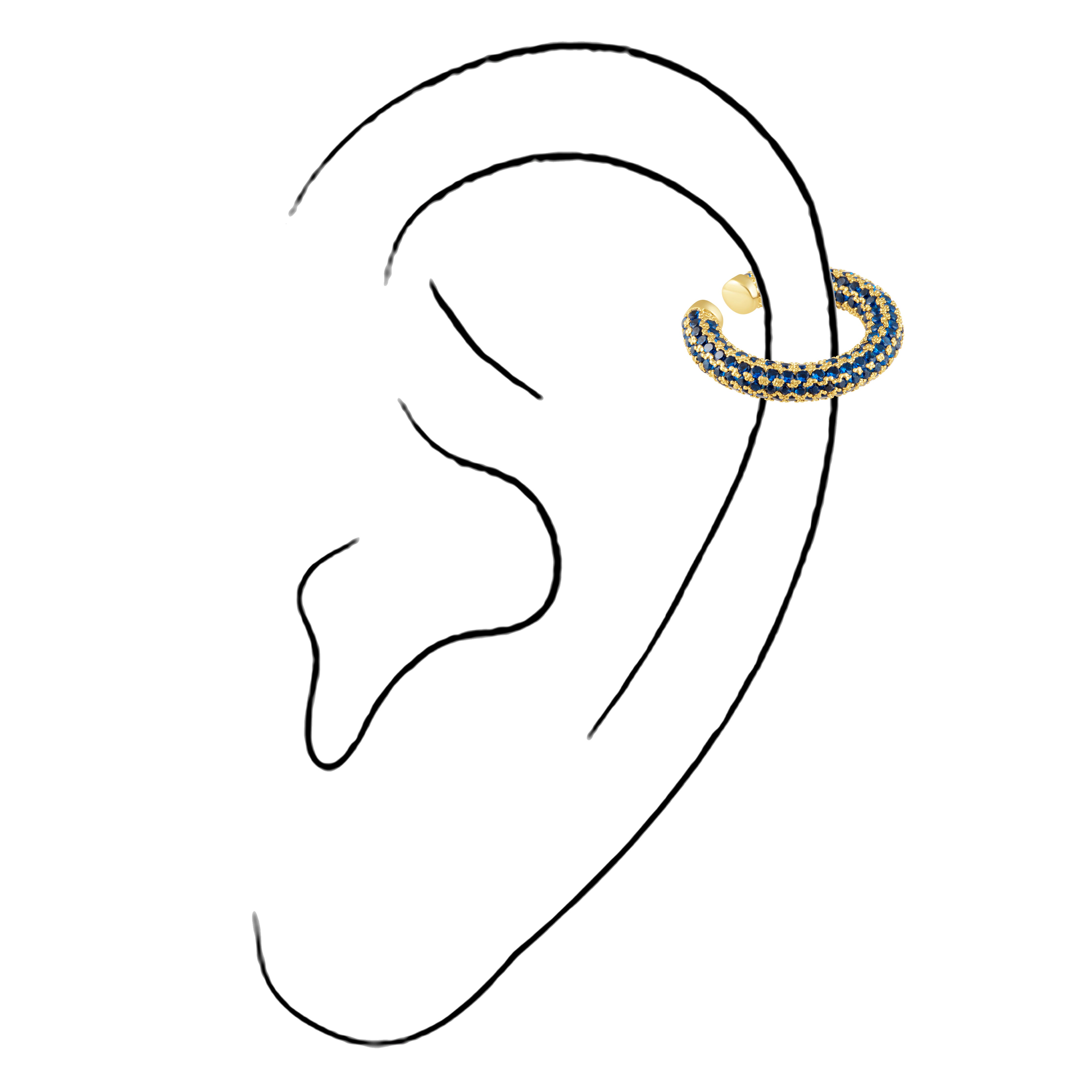 Tinsley CZ Ear Cuff - Sapphire