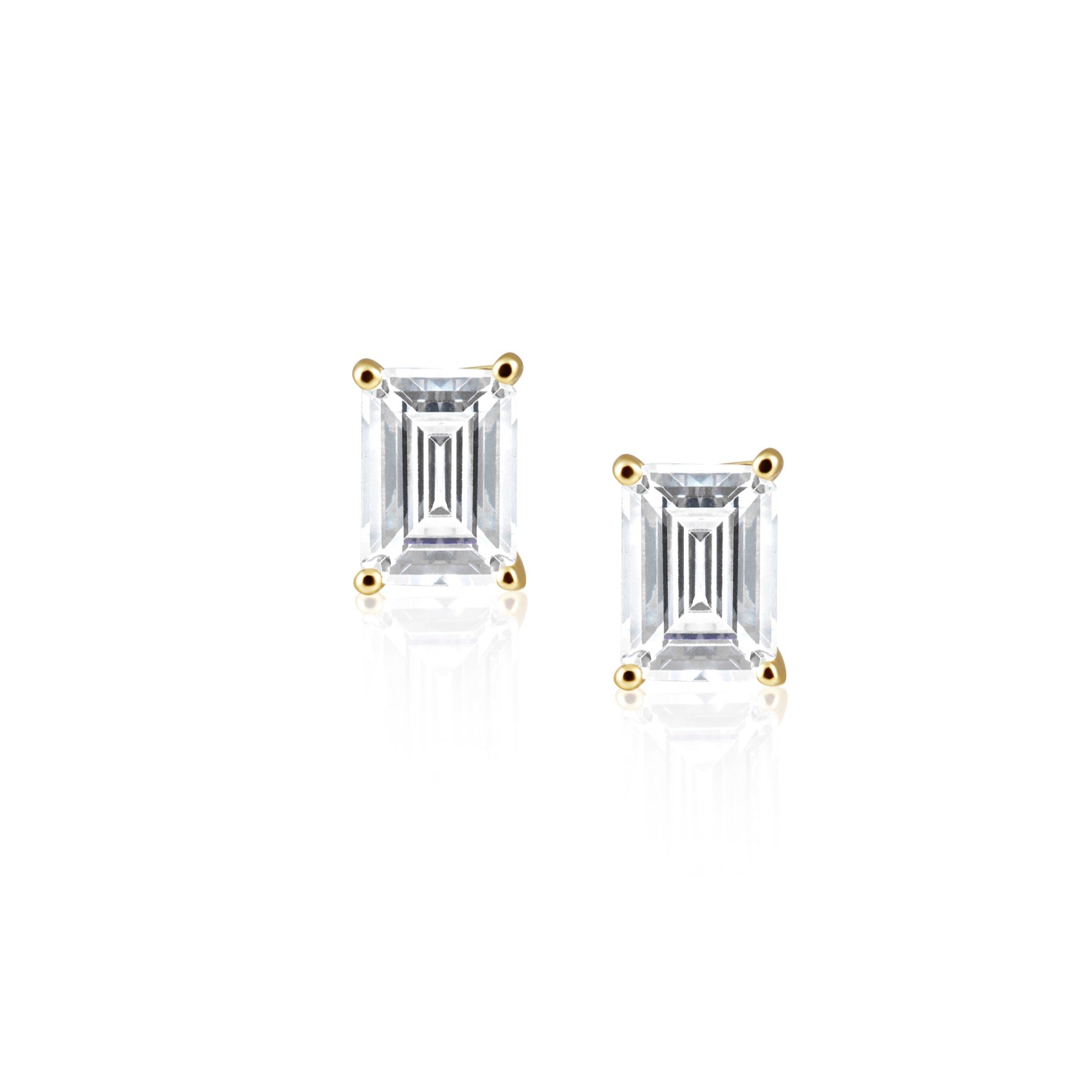 Katie Emerald Cut Studs Earrings Sahira Jewelry Design