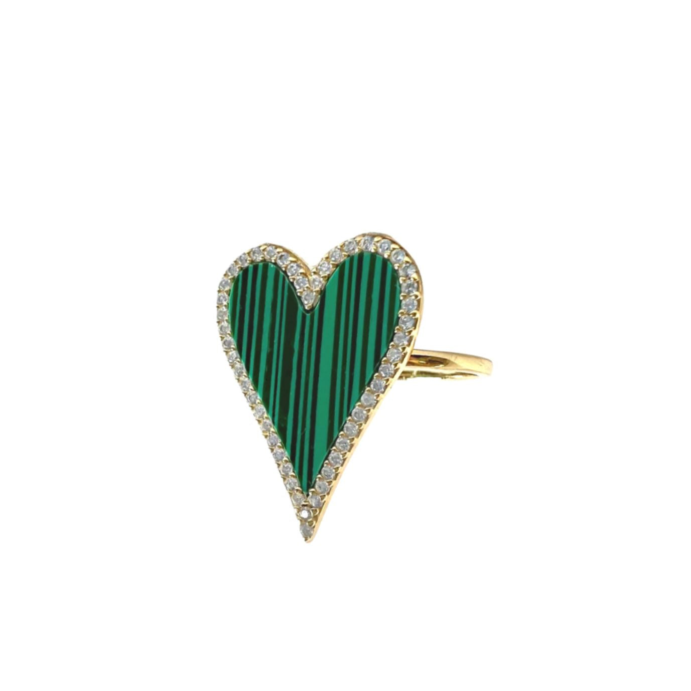 Lucy Emerald Heart Ring Rings Sahira Jewelry Design