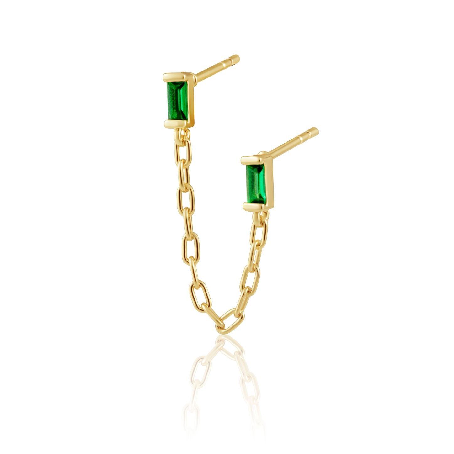 Malia Emerald Double Stud Earring Earrings Sahira Jewelry Design