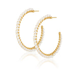 Marilyn Pearl Hoops Earrings Sahira Jewelry Design 