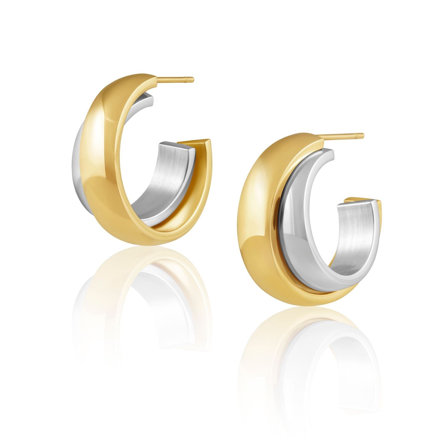 Mini Whitney Two Tone Hoop Earrings Sahira Jewelry Design